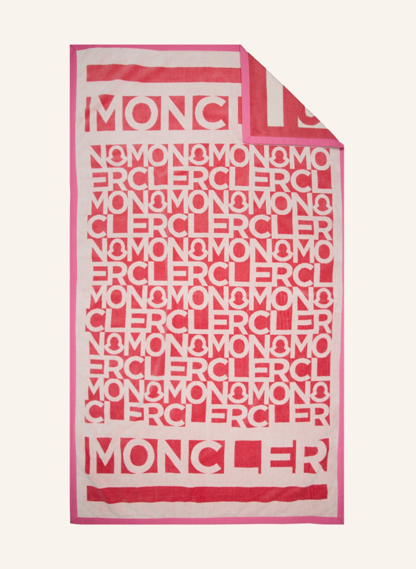 MONCLER Beach towel, Color: PINK/ WHITE/ RED (Image 3)