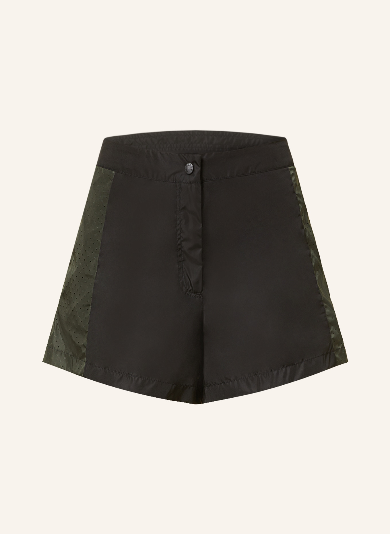 MONCLER Shorts with mesh, Color: BLACK/ KHAKI (Image 1)