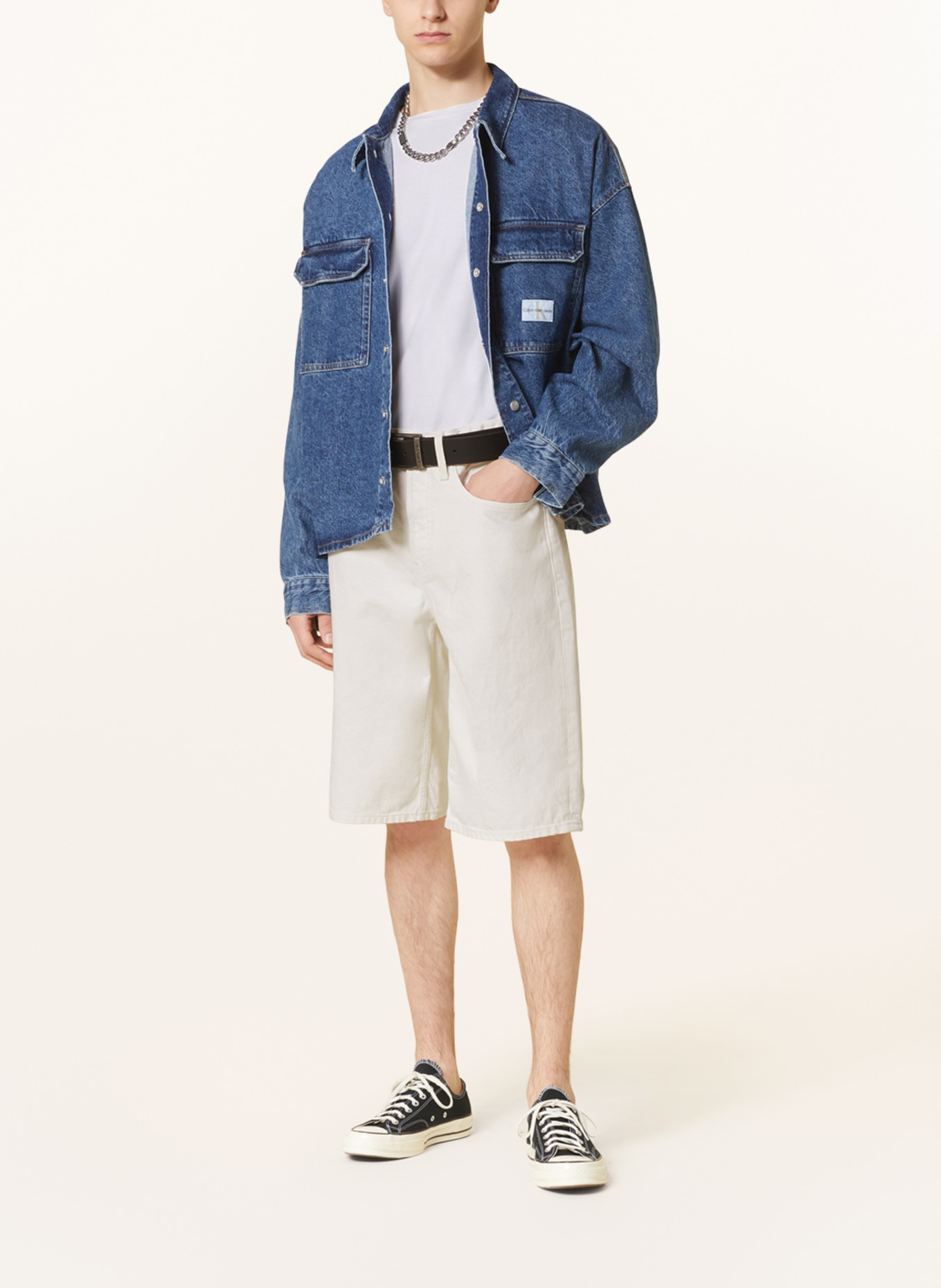 Calvin Klein Jeans Szorty jeansowe, Kolor: ECRU (Obrazek 2)