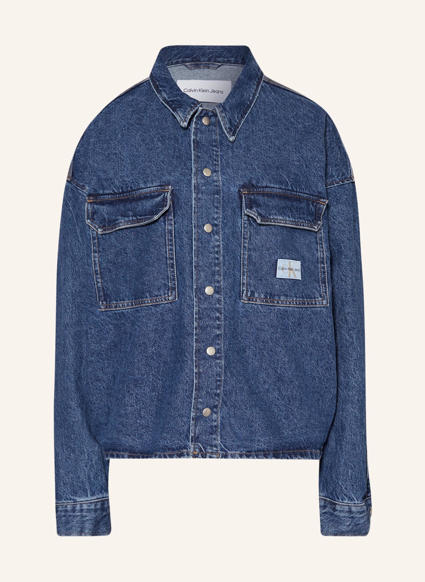 Calvin Klein Jeans Koszula oversize z jeansu, Kolor: 1BJ DENIM DARK (Obrazek 1)