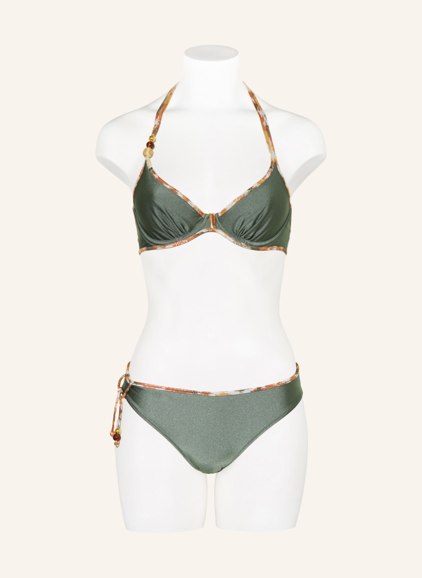 MARIE JO Bügel-Bikini-Top CRETE mit Glitzergarn, Farbe: OLIV (Bild 2)