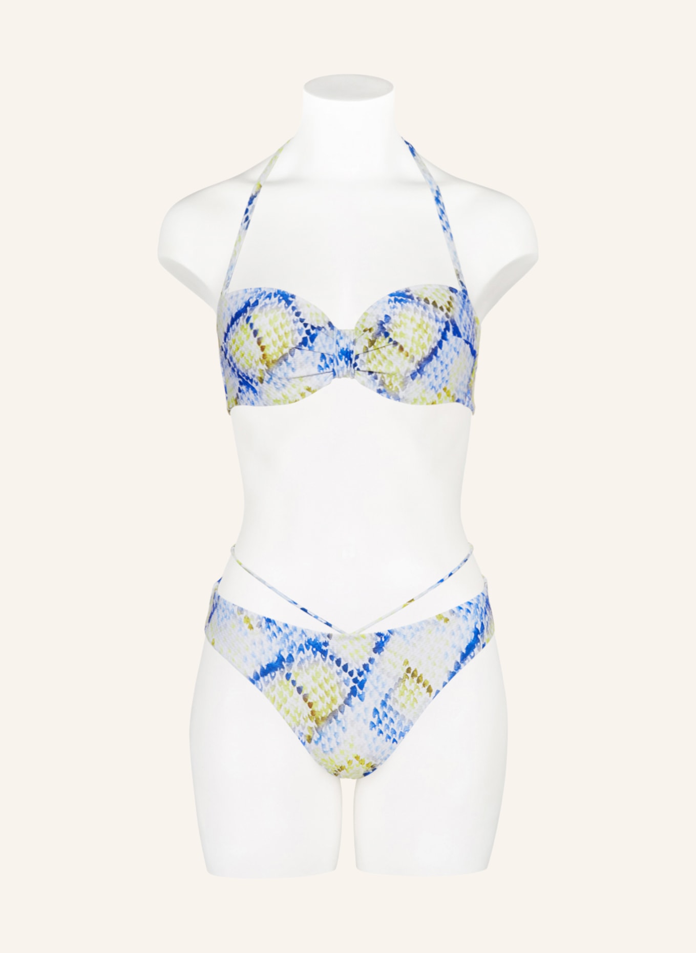 MARIE JO Basic-Bikini-Hose LUNDEY, Farbe: GELB/ BLAU/ WEISS (Bild 2)
