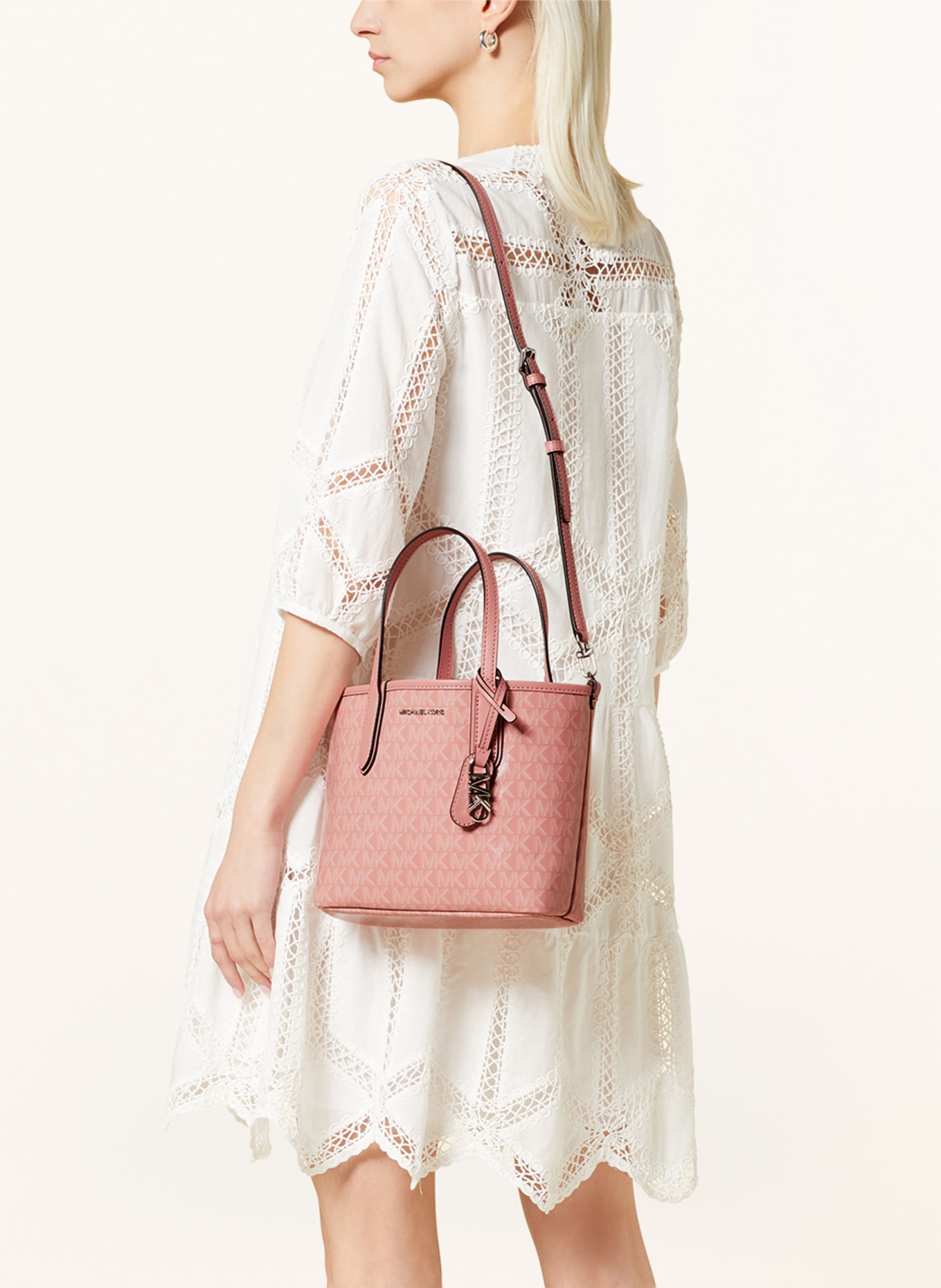 Michael Kors Gilly Large Drawstring Tote Handbag Light Powder Blush Pink MK  | eBay