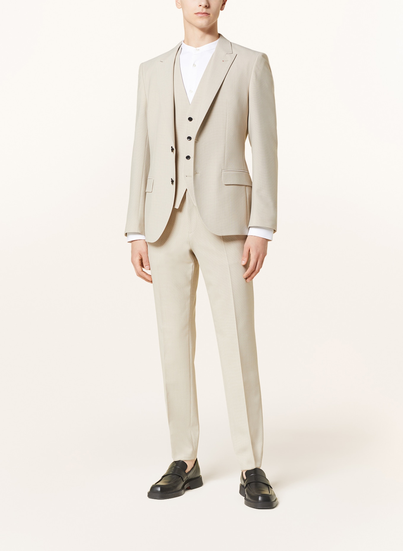 HUGO Anzug HENRY Slim Fit, Farbe: BEIGE/ WEISS (Bild 2)