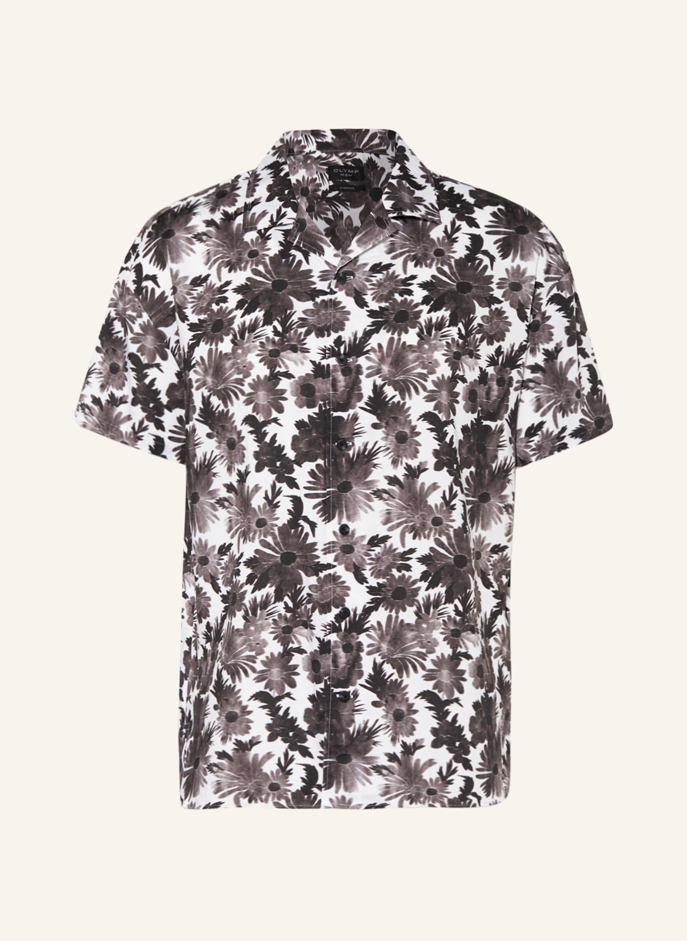 OLYMP Koszula z klapami oversize fit, Kolor: CZARNY/ BIAŁY (Obrazek 1)