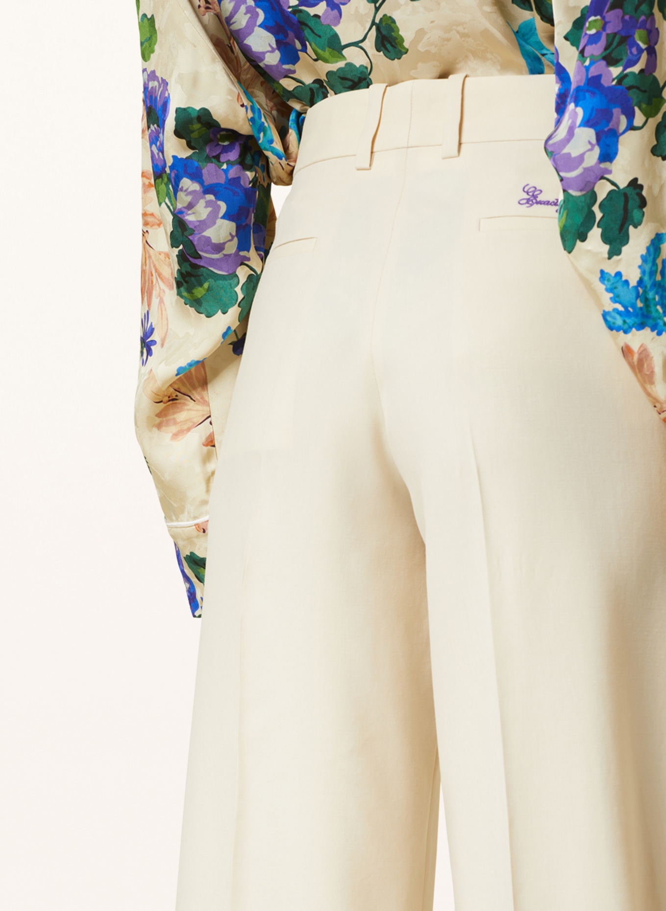 Off-White Marlene kalhoty, Barva: KRÉMOVÁ (Obrázek 5)