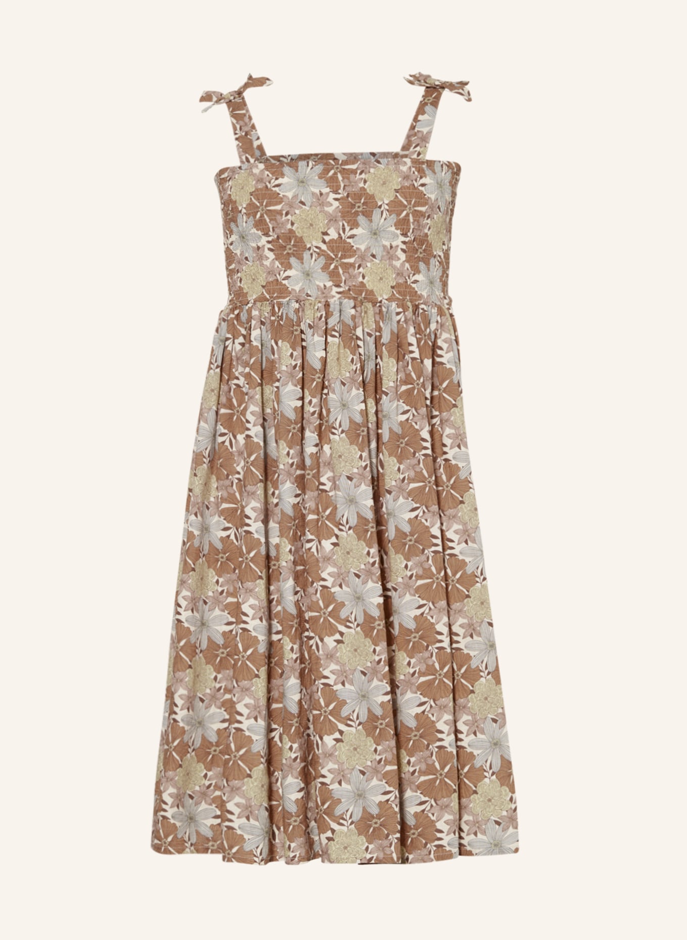 Rylee + Cru Kleid mit Leinen, Farbe: BRAUN/ GRAU/ HELLGELB (Bild 1)