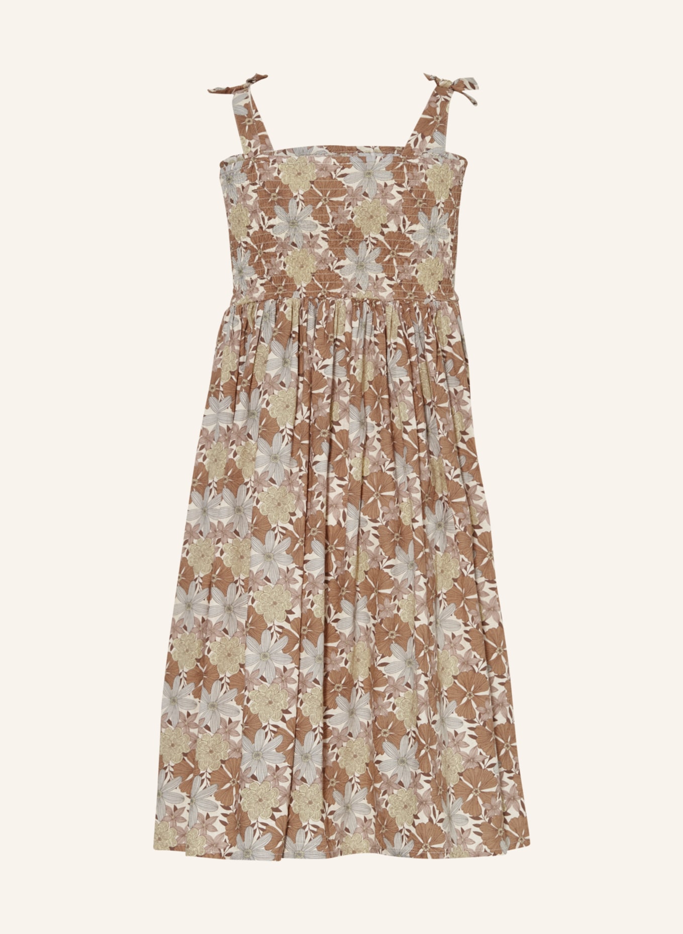 Rylee + Cru Kleid mit Leinen, Farbe: BRAUN/ GRAU/ HELLGELB (Bild 2)