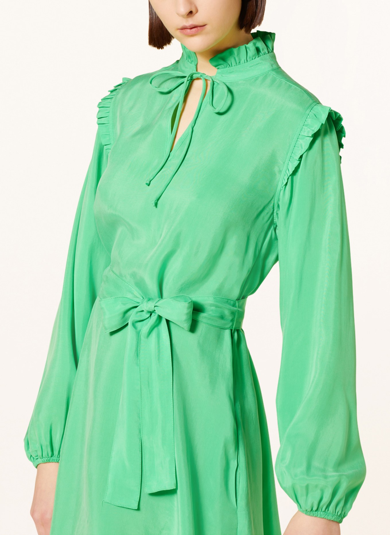 MRS & HUGS Sukienka z falbankami, Kolor: JASKRAWY ZIELONY (Obrazek 4)