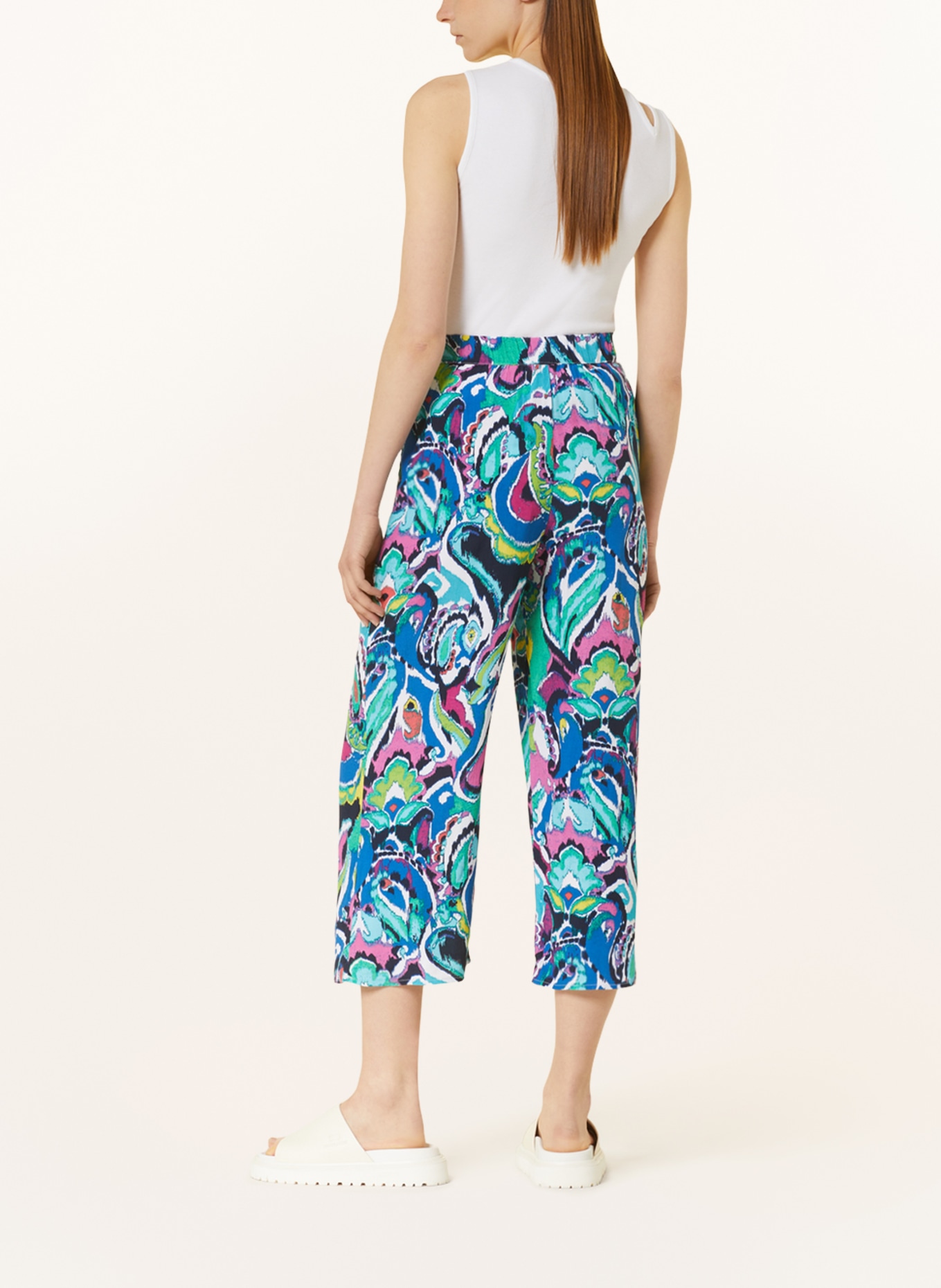 FYNCH-HATTON Culottes, Color: BLUE/ LIGHT GREEN/ WHITE (Image 3)