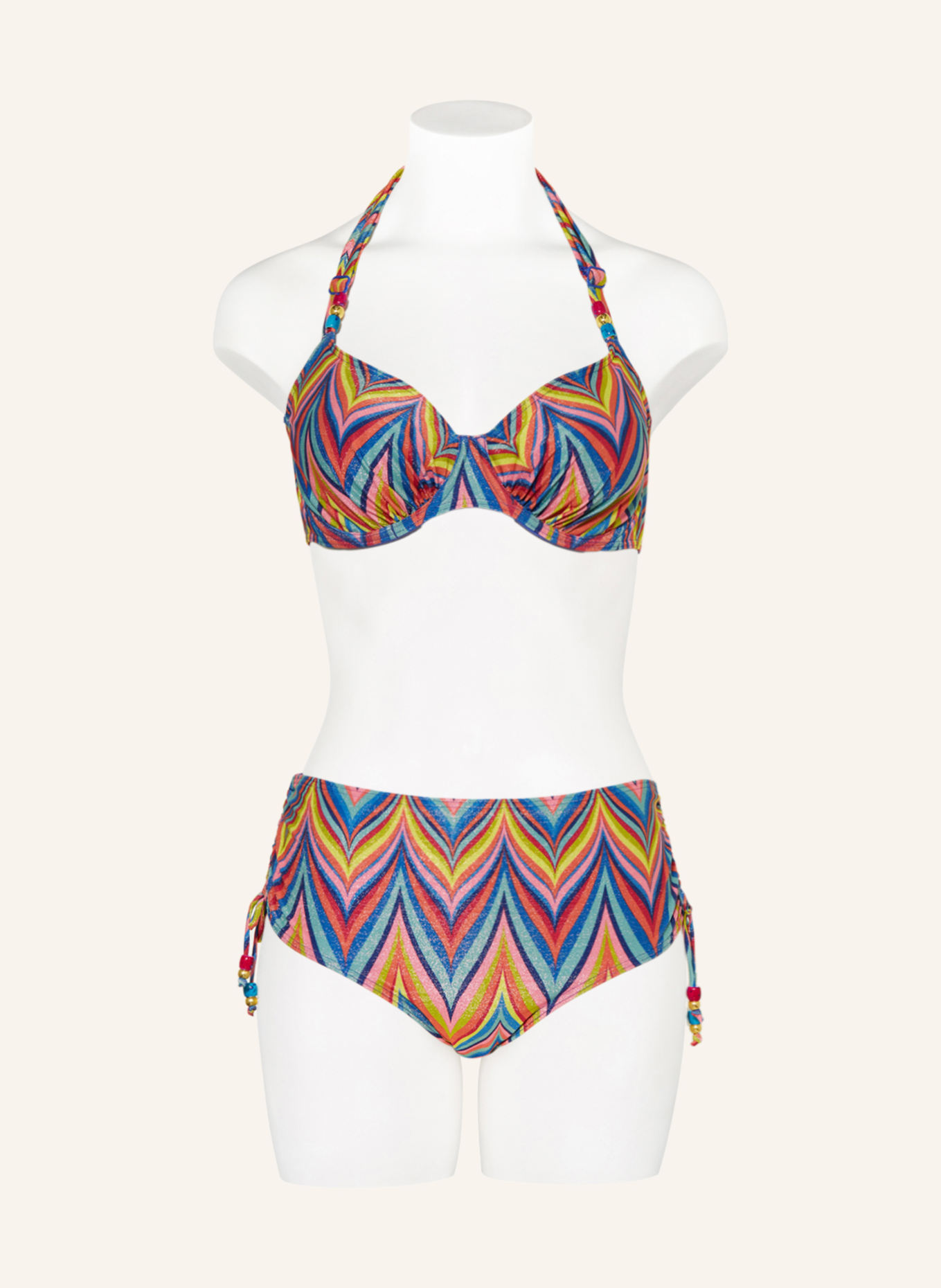 PrimaDonna Underwired bikini top KEA with glitter thread, Color: BLUE/ YELLOW/ ORANGE (Image 4)