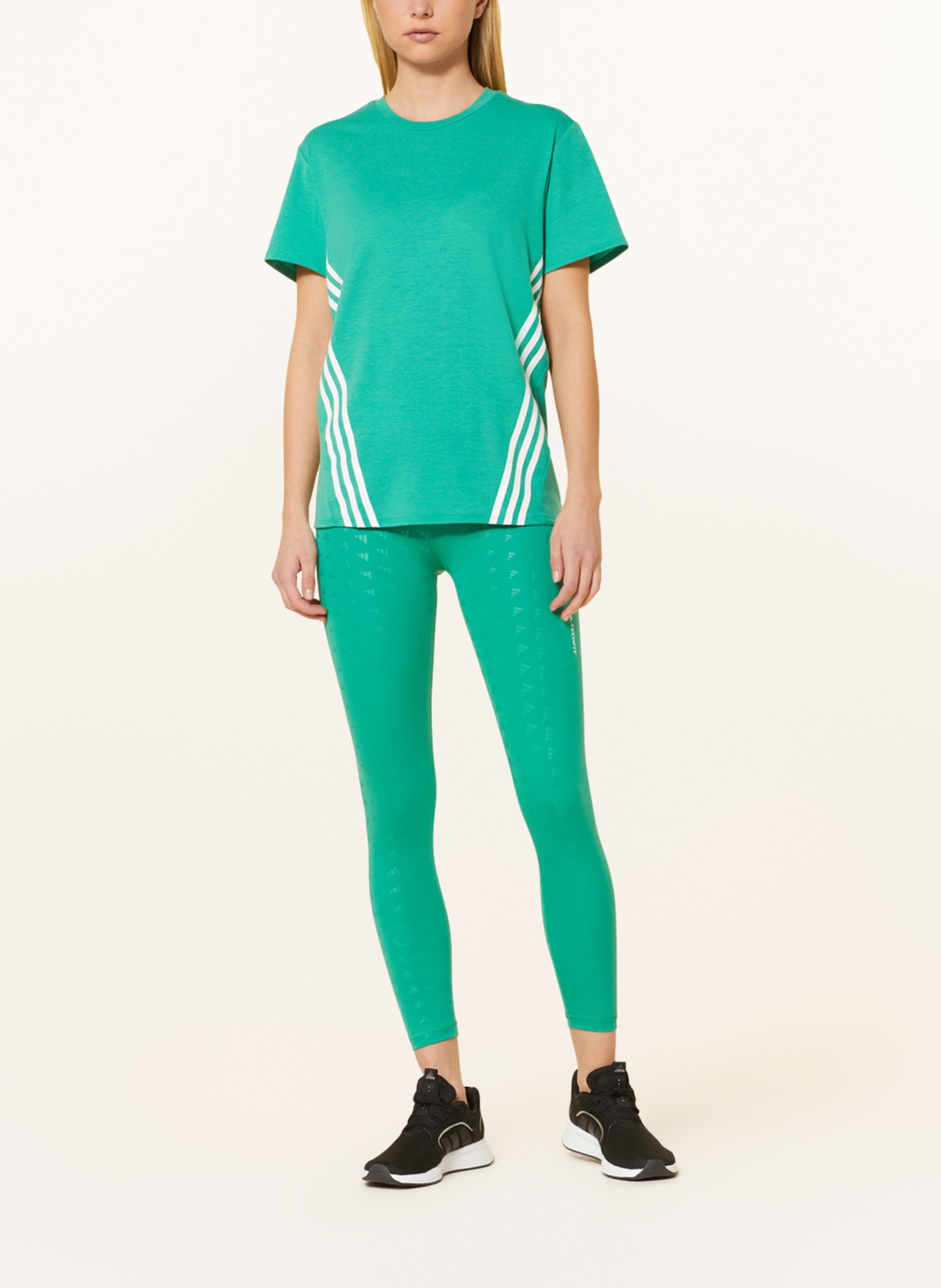 adidas T-shirt, Color: GREEN/ WHITE (Image 2)