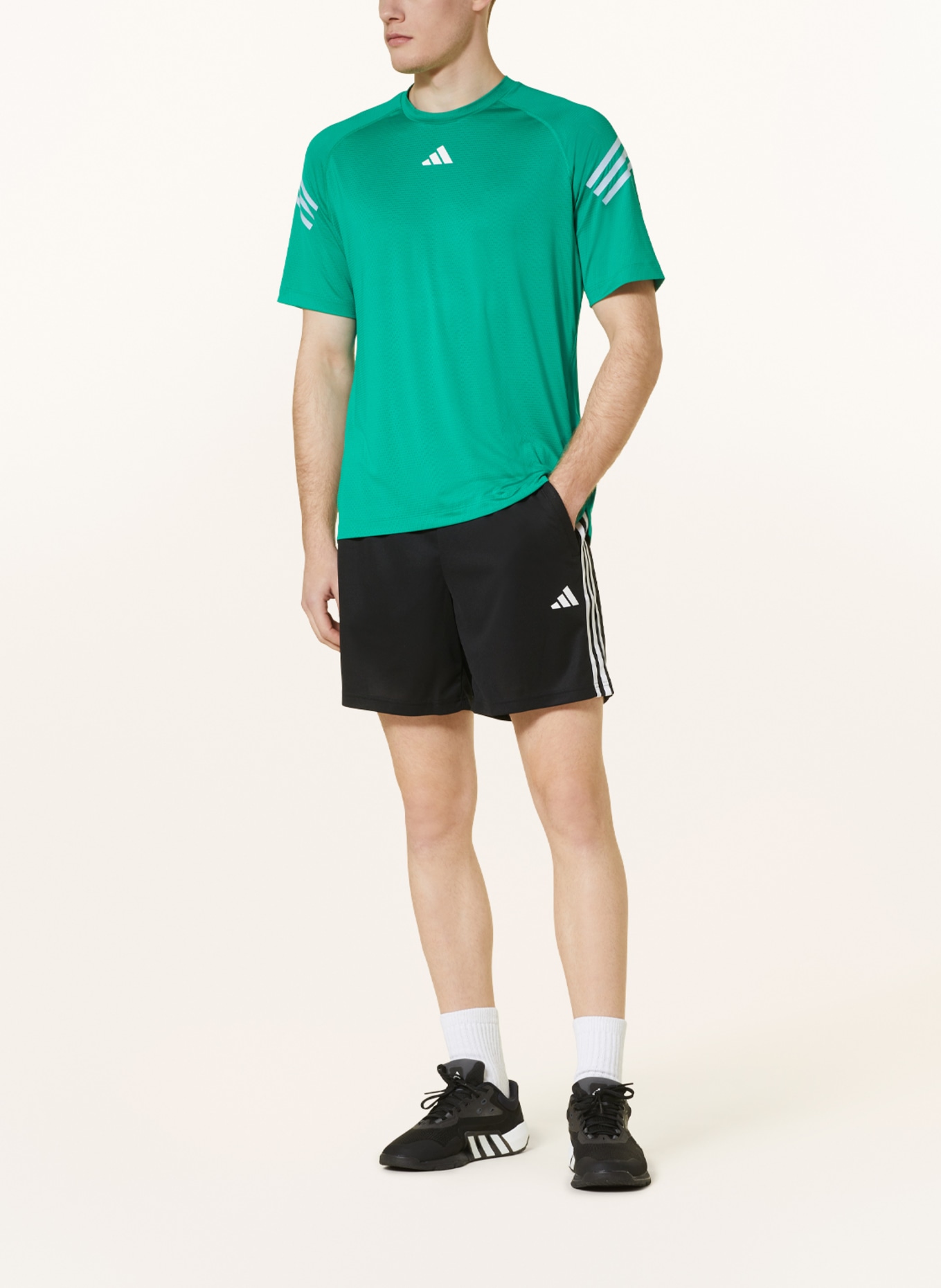 adidas T-shirt made of mesh, Color: GREEN (Image 2)