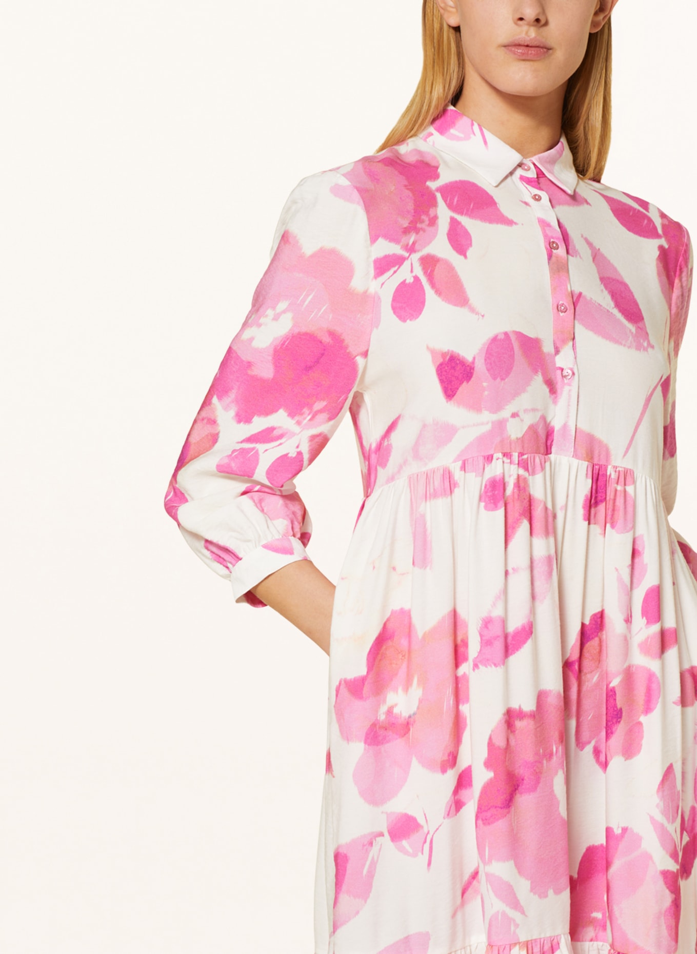 BETTER RICH Dress ROSE with 3/4 sleeves, Color: WHITE/ PINK (Image 4)
