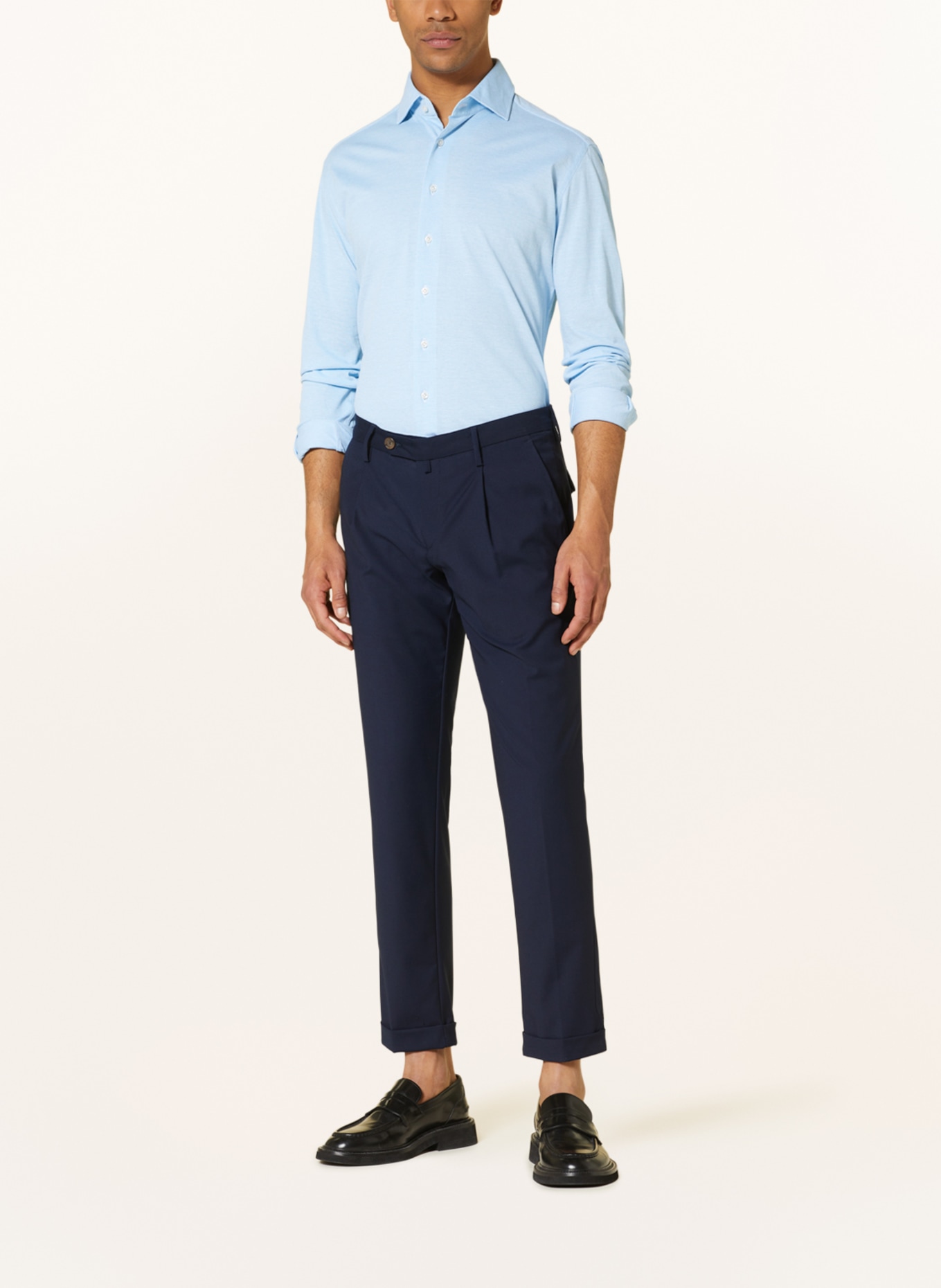 CHAS Piqué shirt ASONI classic fit: LIGHT BLUE
