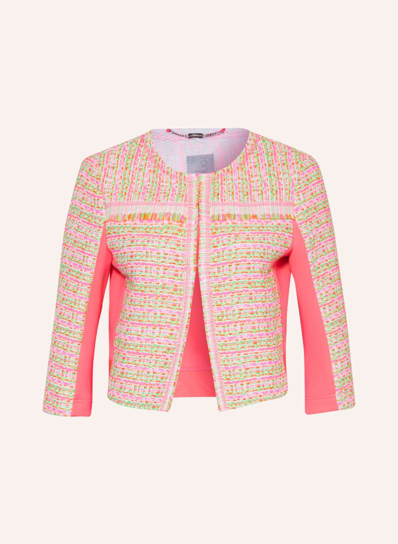 ULLI EHRLICH SPORTALM Tweed jacket in mixed materials, Color: NEON PINK/ NEON GREEN/ NEON ORANGE (Image 1)