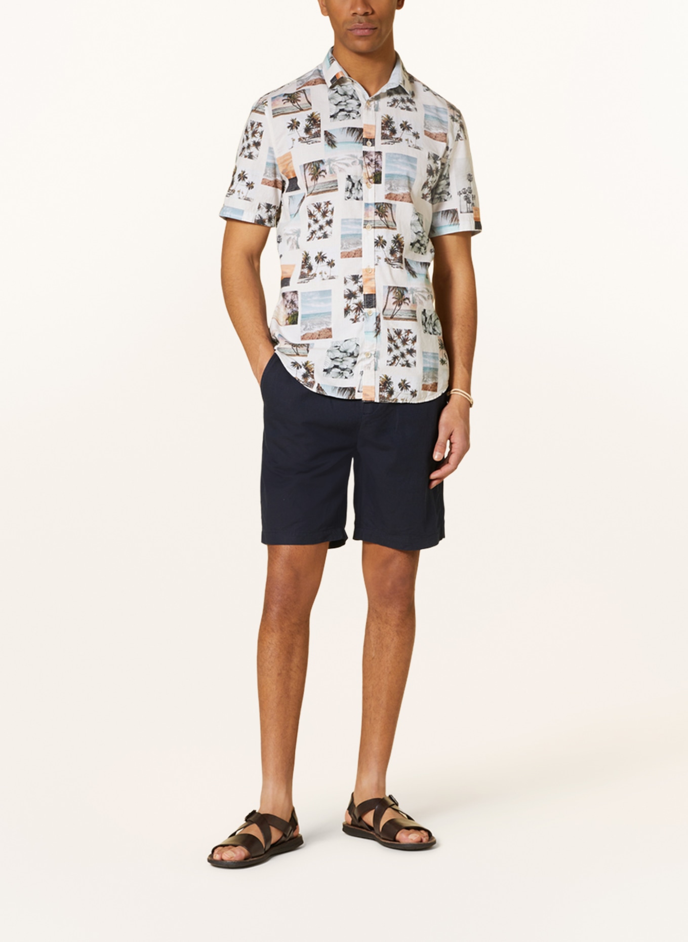 SCOTCH & SODA Shorts FAVE regular fit with linen, Color: DARK BLUE (Image 2)