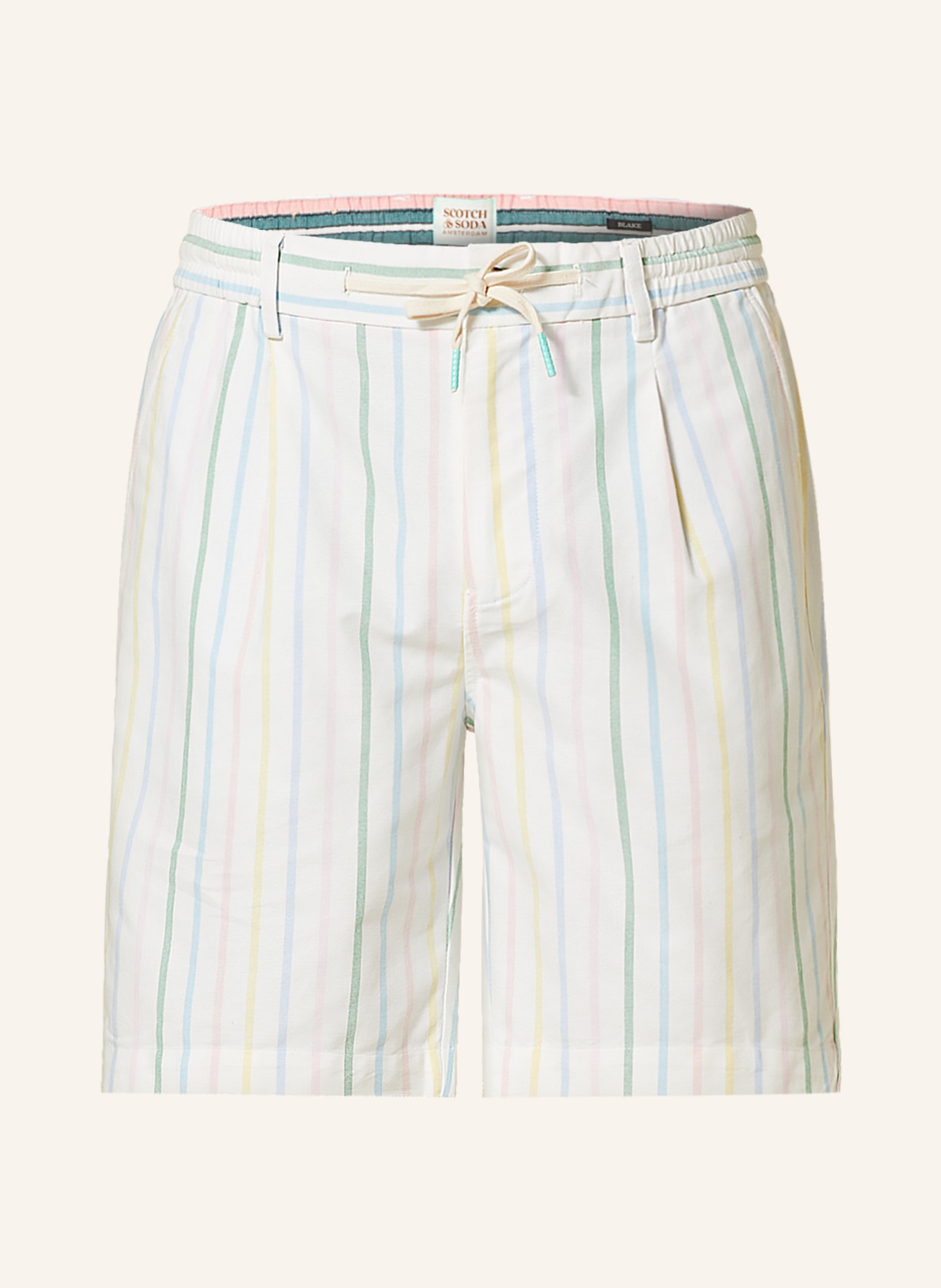 SCOTCH & SODA Shorts BLAKE regular slim fit, Color: WHITE/ LIGHT BLUE/ GREEN (Image 1)