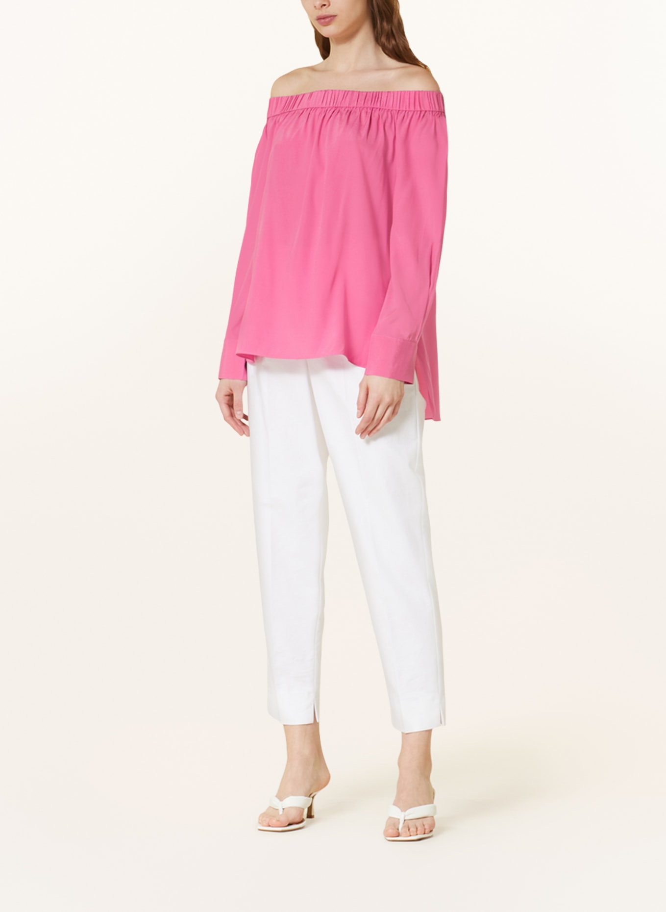 MRS & HUGS Off-the-shoulder blouse made of silk, Color: PINK (Image 2)