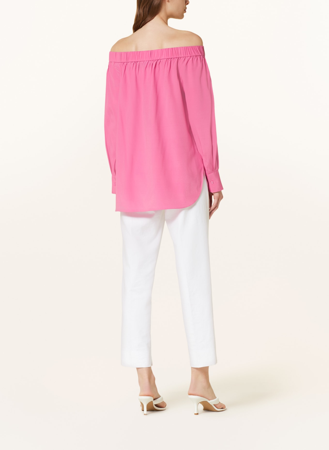 MRS & HUGS Off-the-shoulder blouse made of silk, Color: PINK (Image 3)
