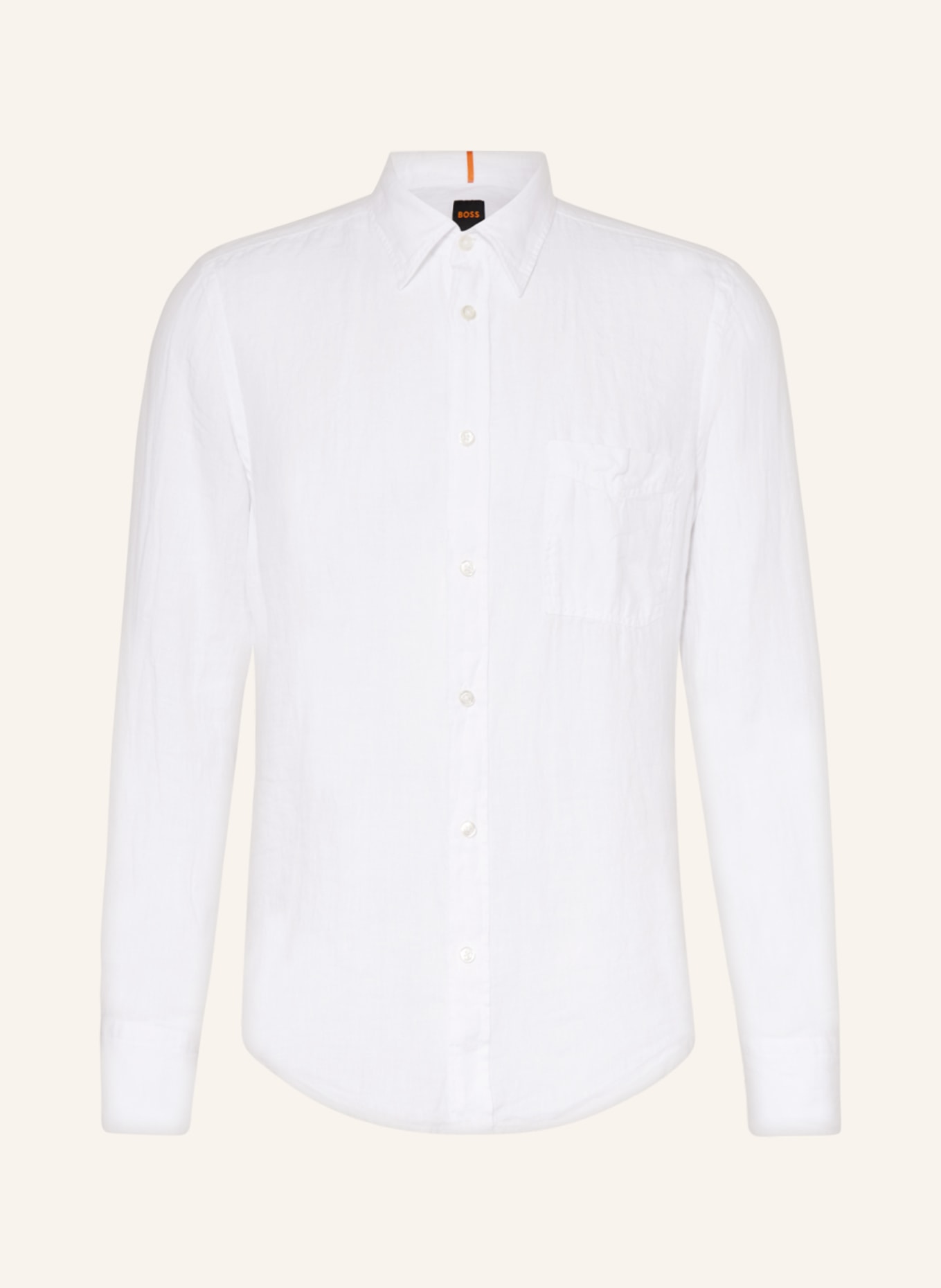 BOSS Linen shirt RELEGANT regular fit, Color: WHITE (Image 1)