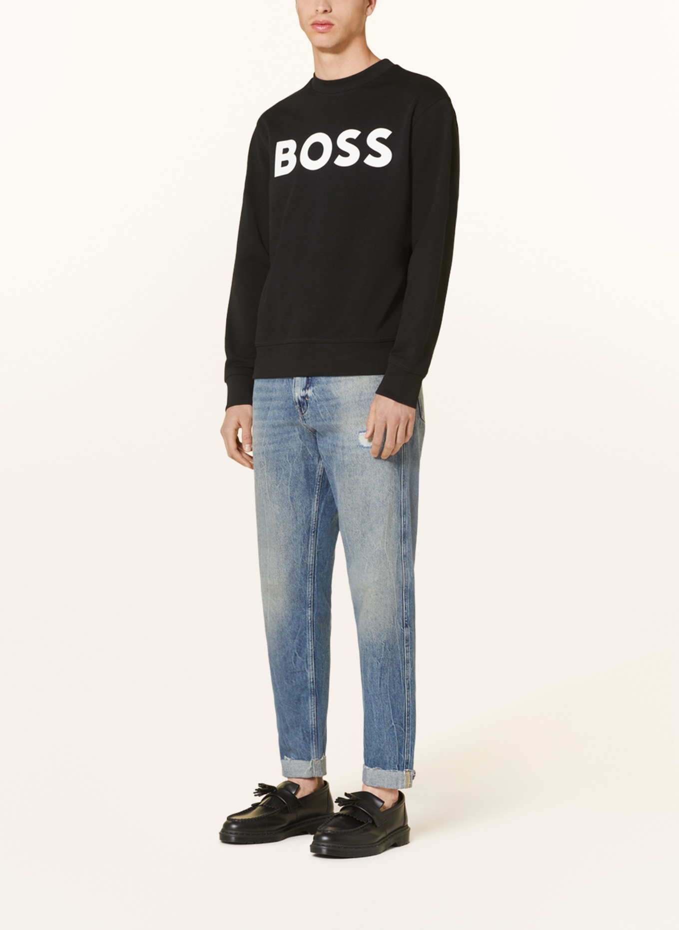BOSS Sweatshirt WEBASICCREW, Farbe: SCHWARZ/ WEISS (Bild 2)