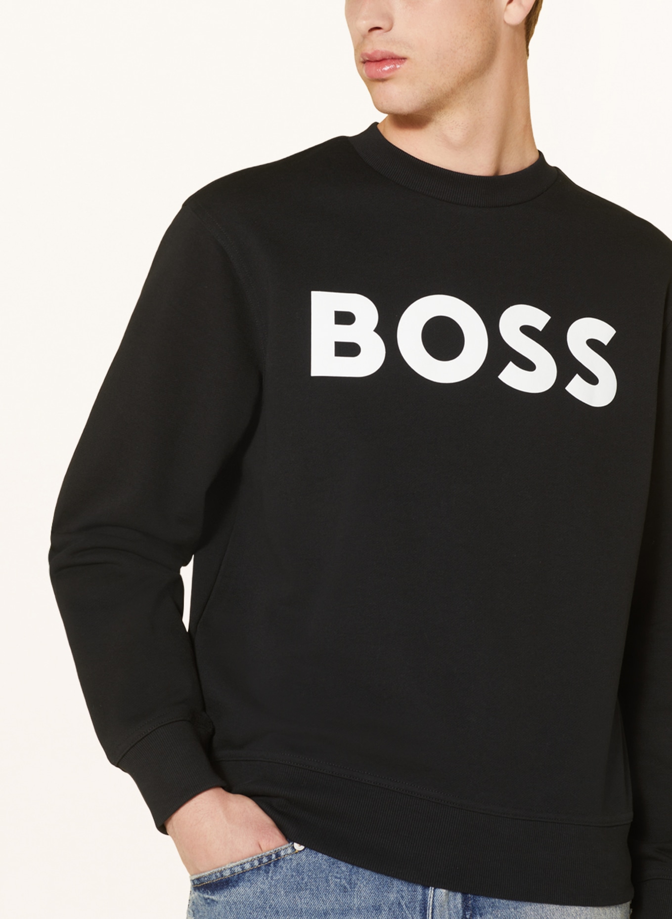 BOSS Sweatshirt WEBASICCREW, Farbe: SCHWARZ/ WEISS (Bild 4)
