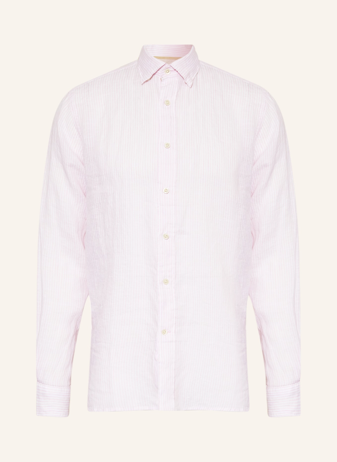 FIL NOIR Linen shirt ROMA shaped fit, Color: LIGHT PINK/ WHITE (Image 1)