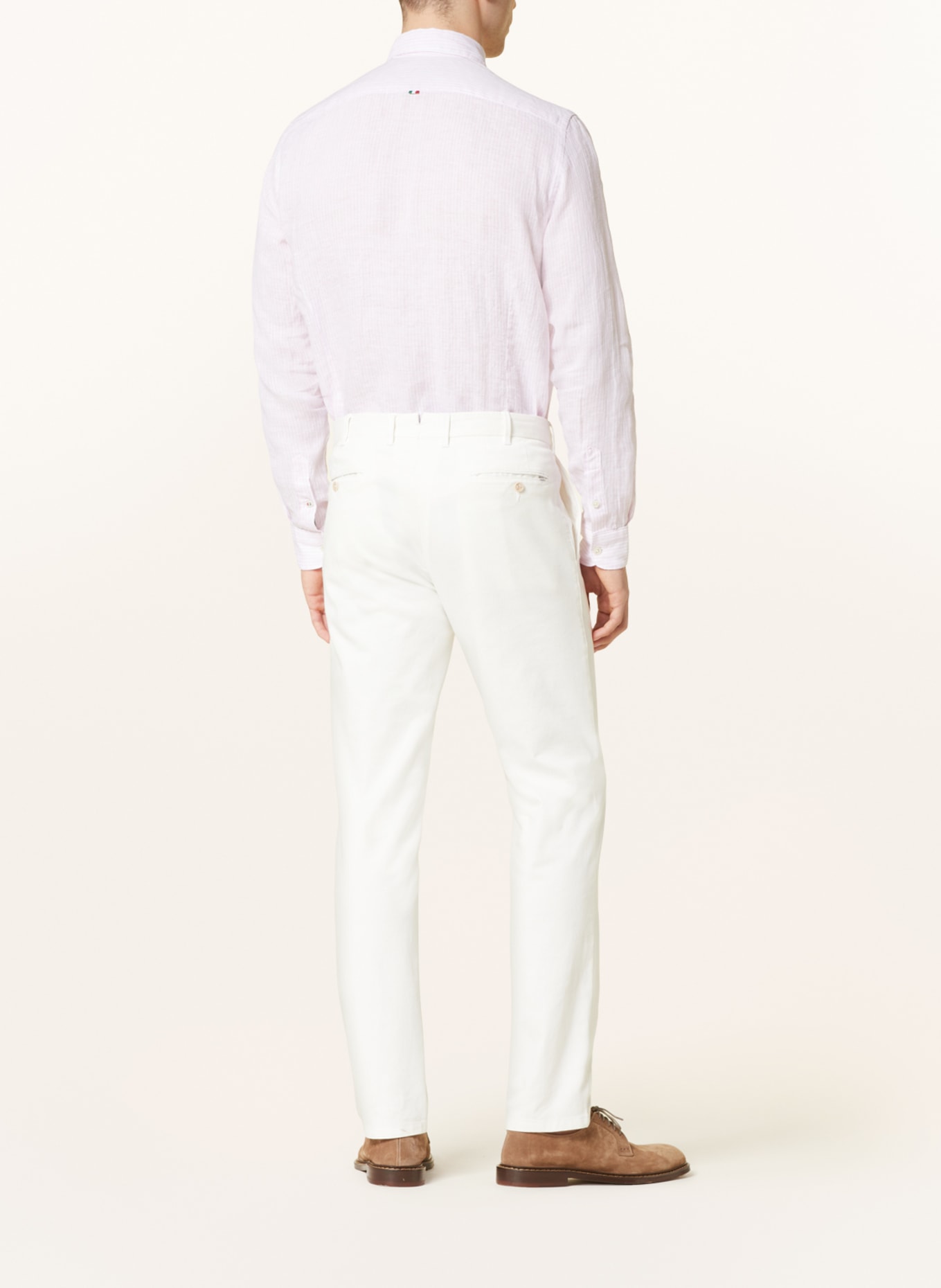 FIL NOIR Linen shirt ROMA shaped fit, Color: LIGHT PINK/ WHITE (Image 3)