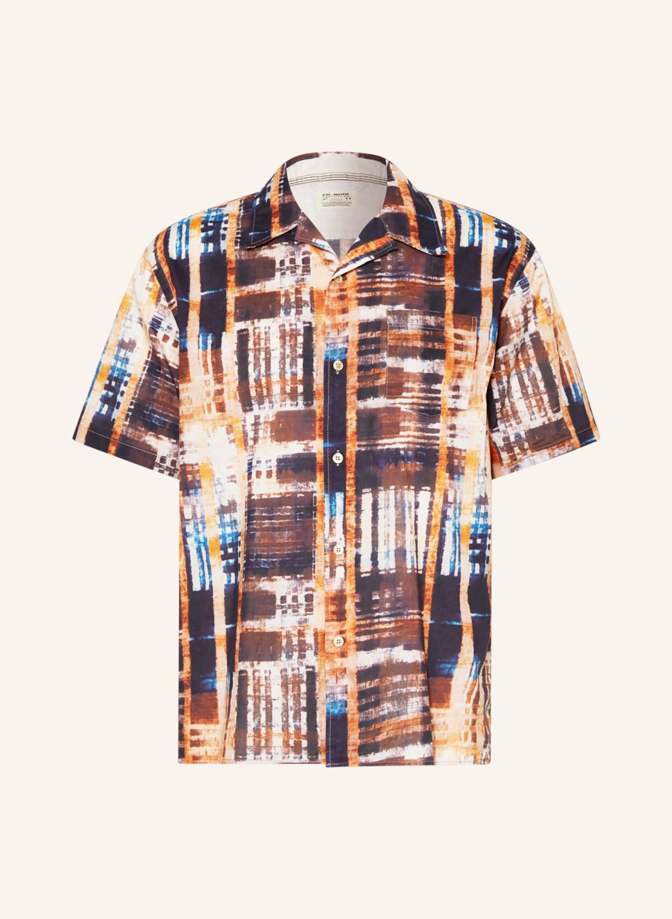 FIL NOIR Resort shirt OLBIA comfort fit, Color: DARK BROWN/ BROWN/ ORANGE (Image 1)