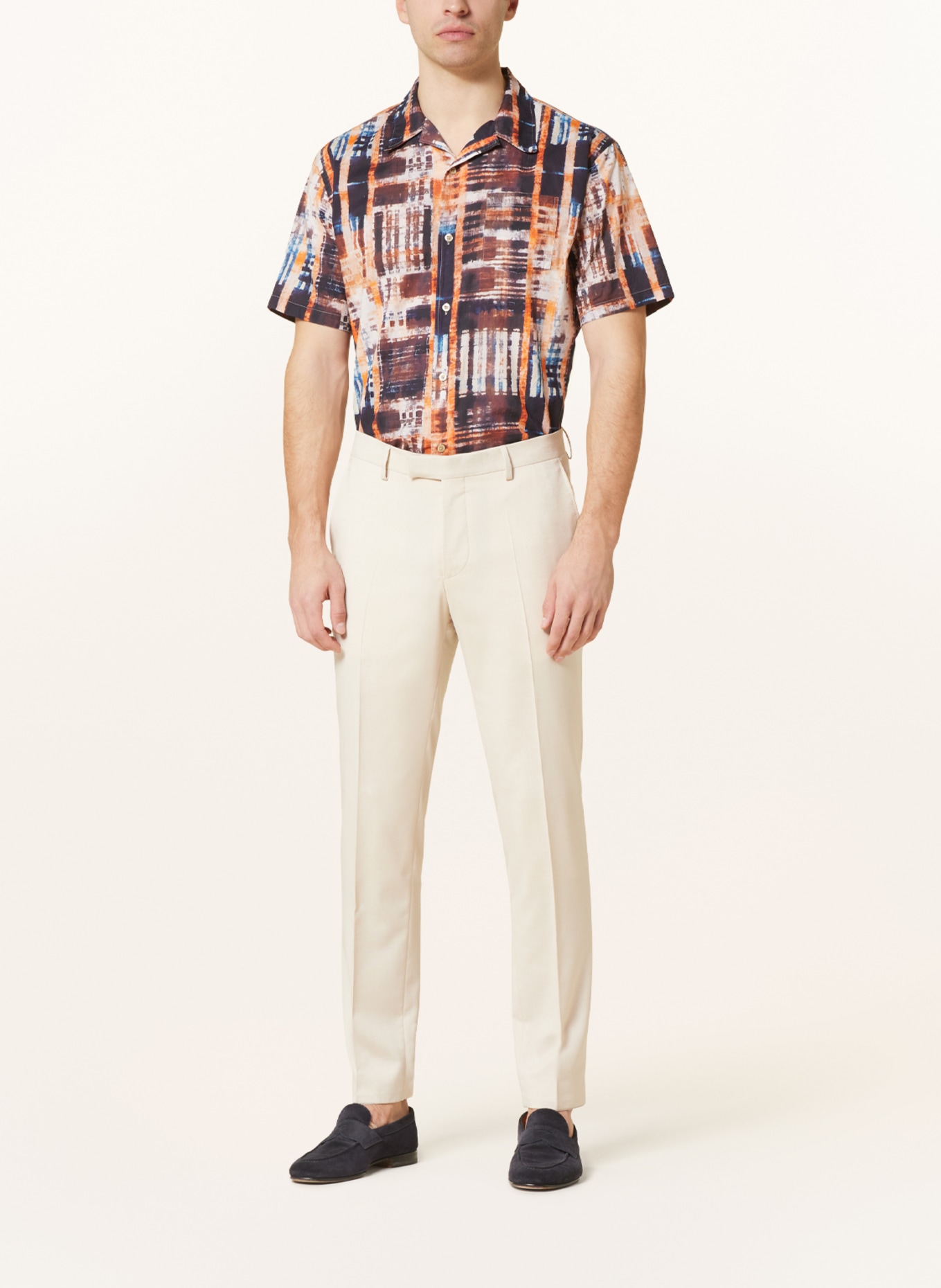 FIL NOIR Resort shirt OLBIA comfort fit, Color: DARK BROWN/ BROWN/ ORANGE (Image 2)