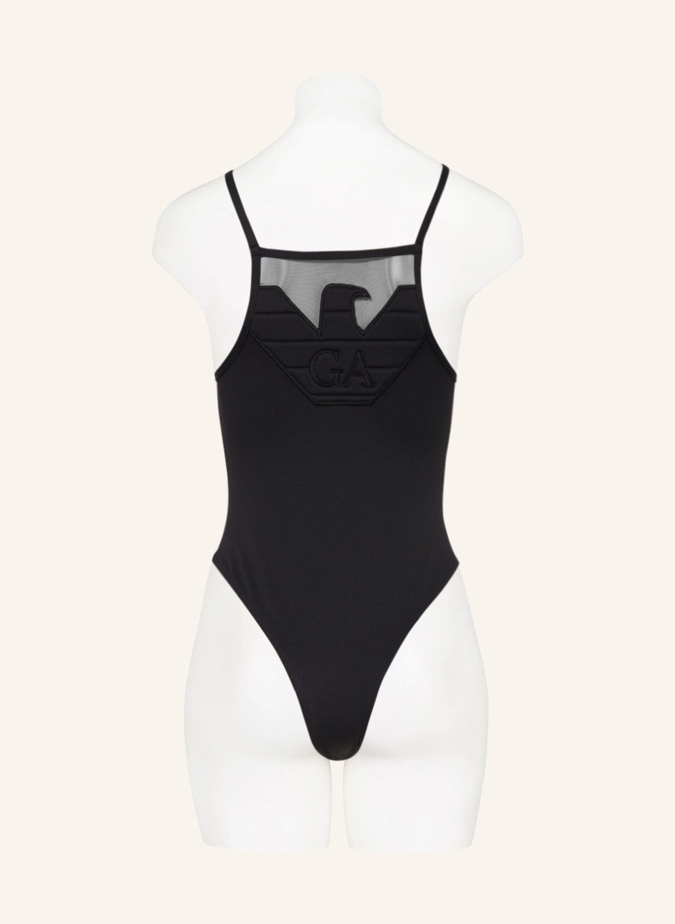 EMPORIO ARMANI High-neck swimsuit, Color: BLACK (Image 3)