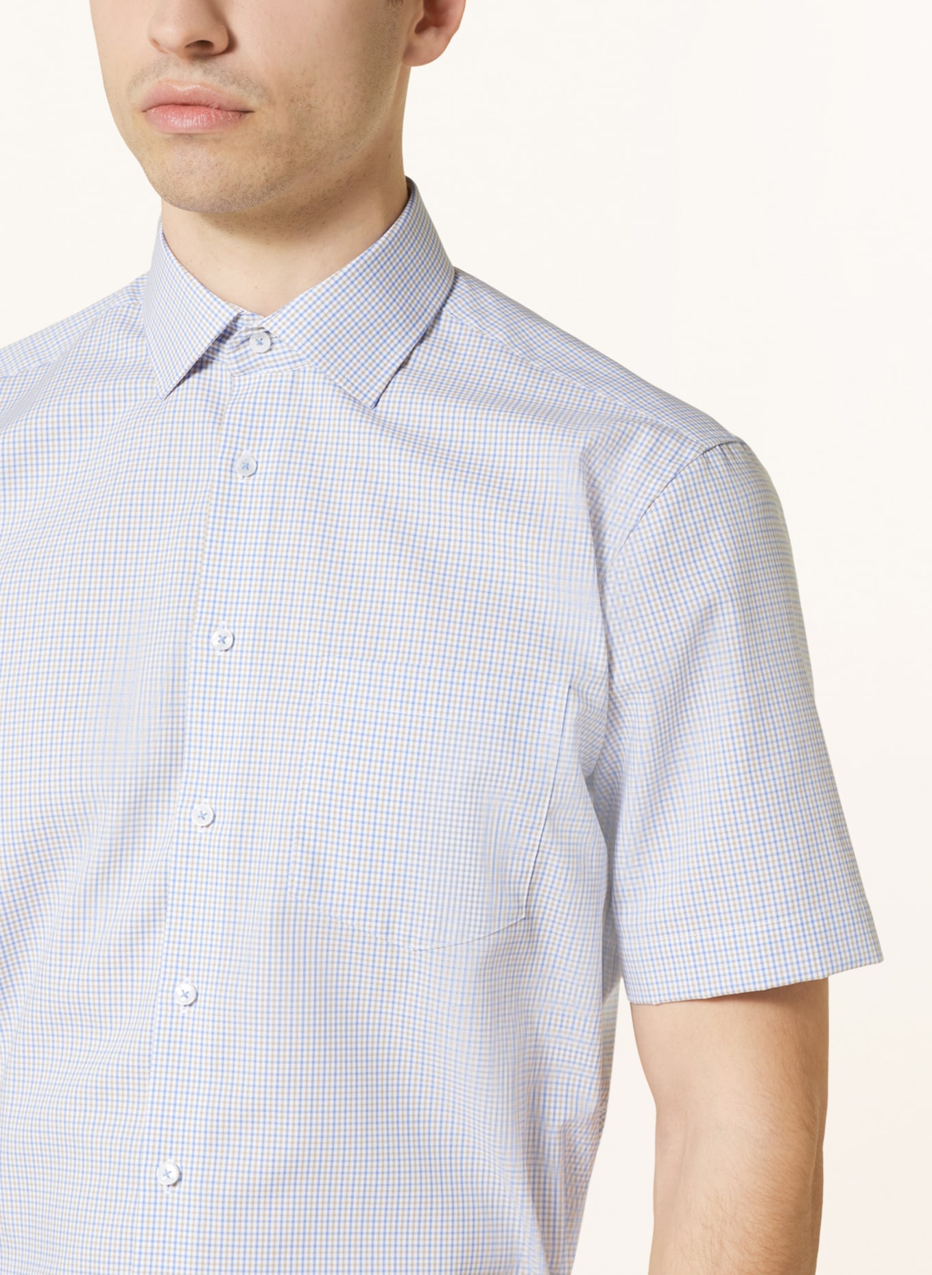 seidensticker Kurzarm-Hemd Regular Fit, Farbe: HELLBLAU (Bild 4)