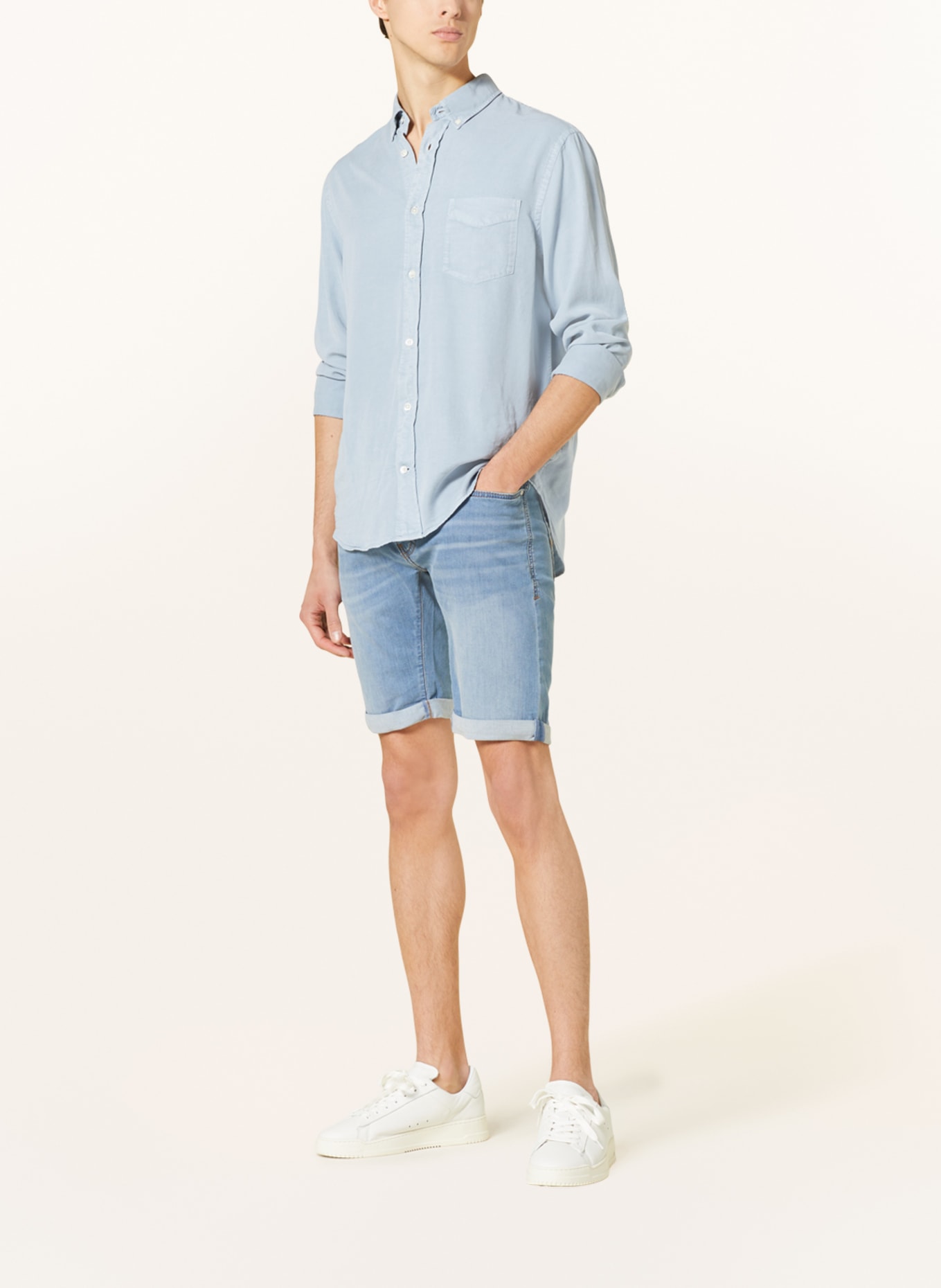 pierre cardin Denim shorts LYON modern fit, Color: 6848 light blue fashion vintage (Image 2)