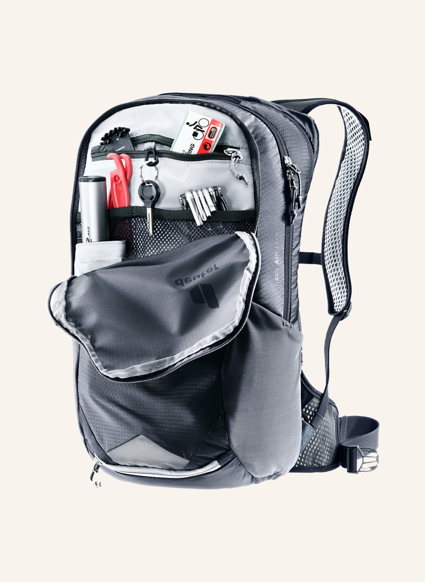 deuter Backpack RACE AIR 14 + 3 l, Color: BLACK/ DARK GRAY (Image 4)