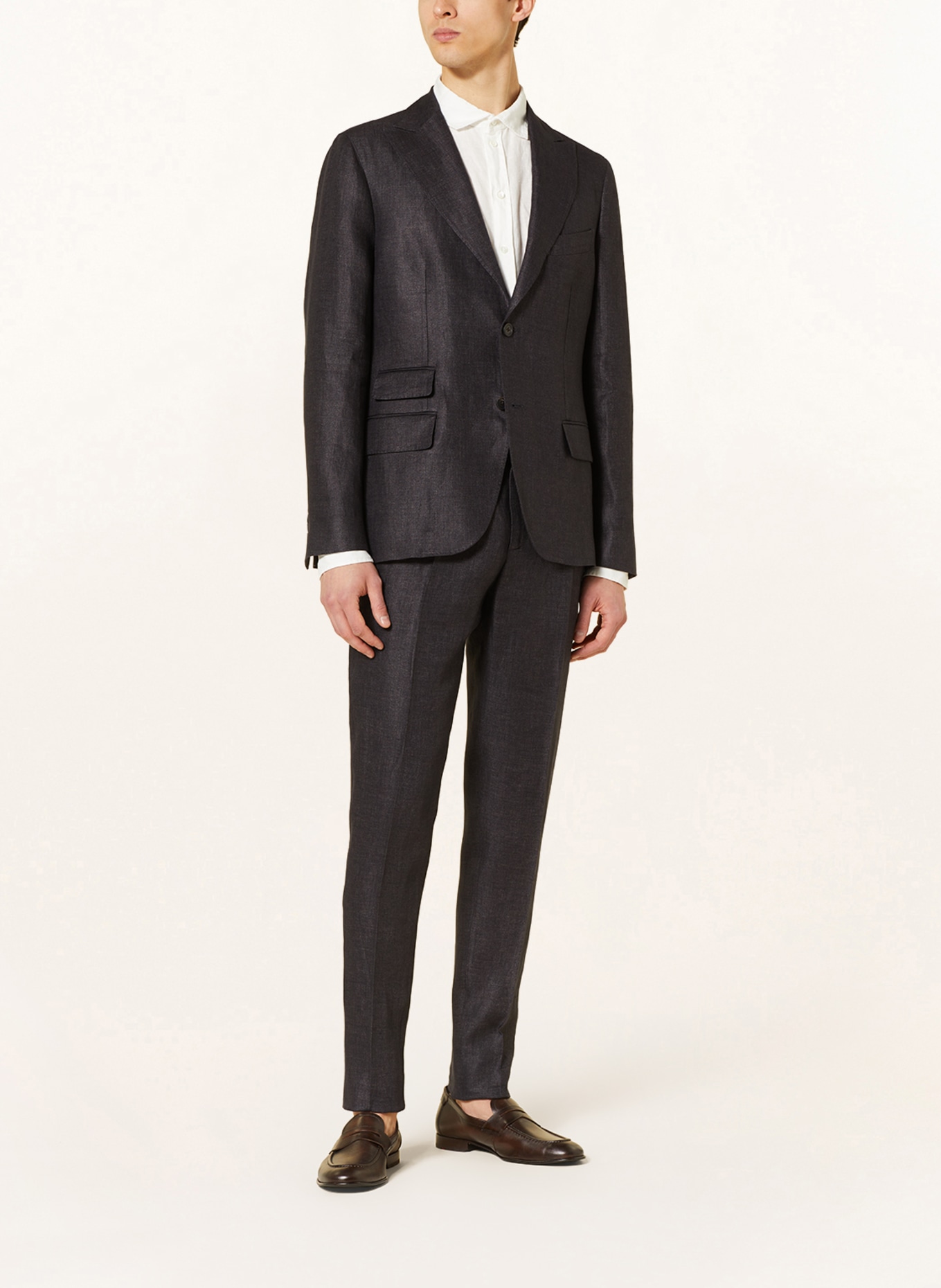 PESERICO Suit jacket extra slim fit in linen, Color: DARK BLUE (Image 2)