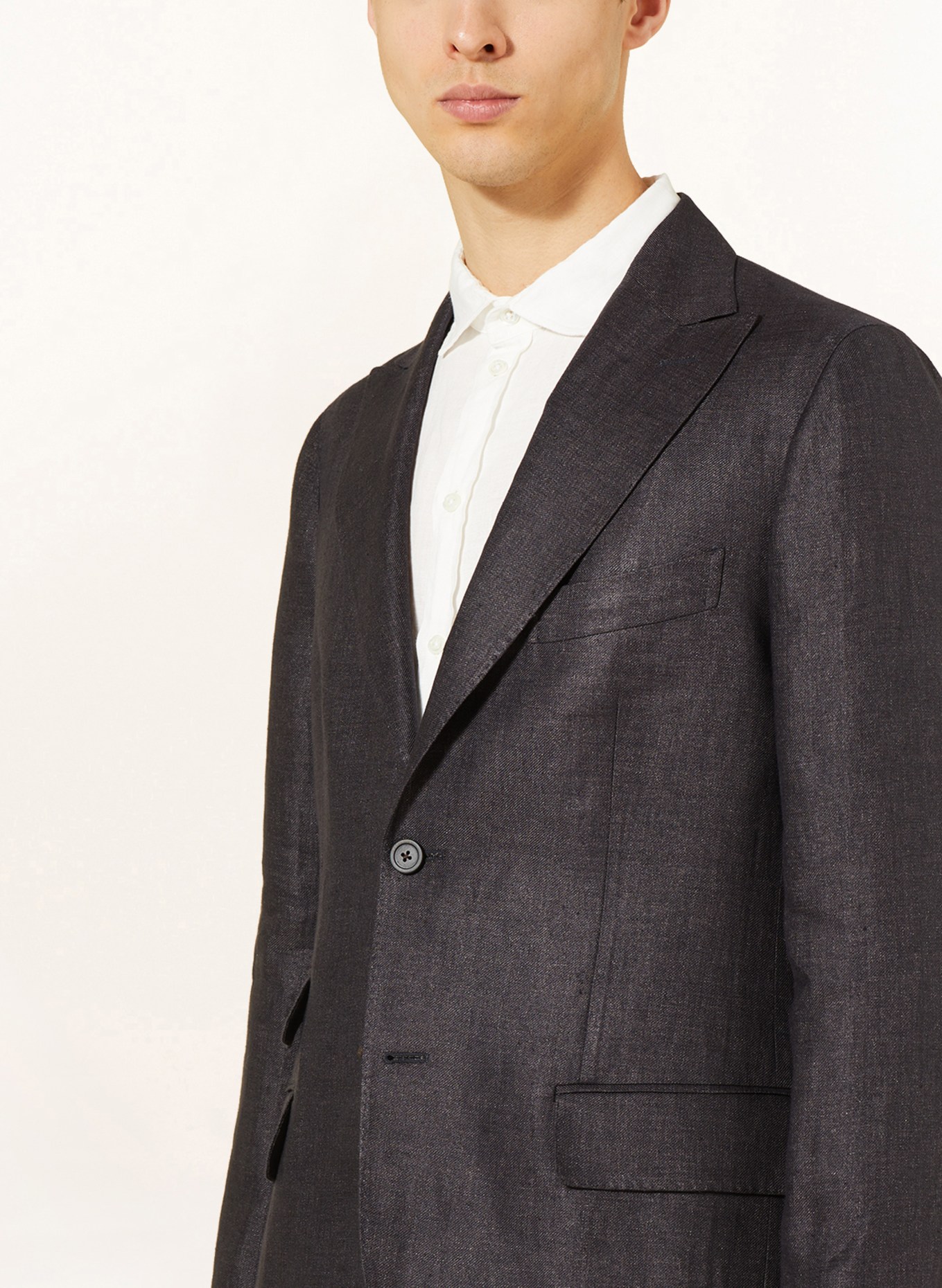 PESERICO Suit jacket extra slim fit in linen, Color: DARK BLUE (Image 5)