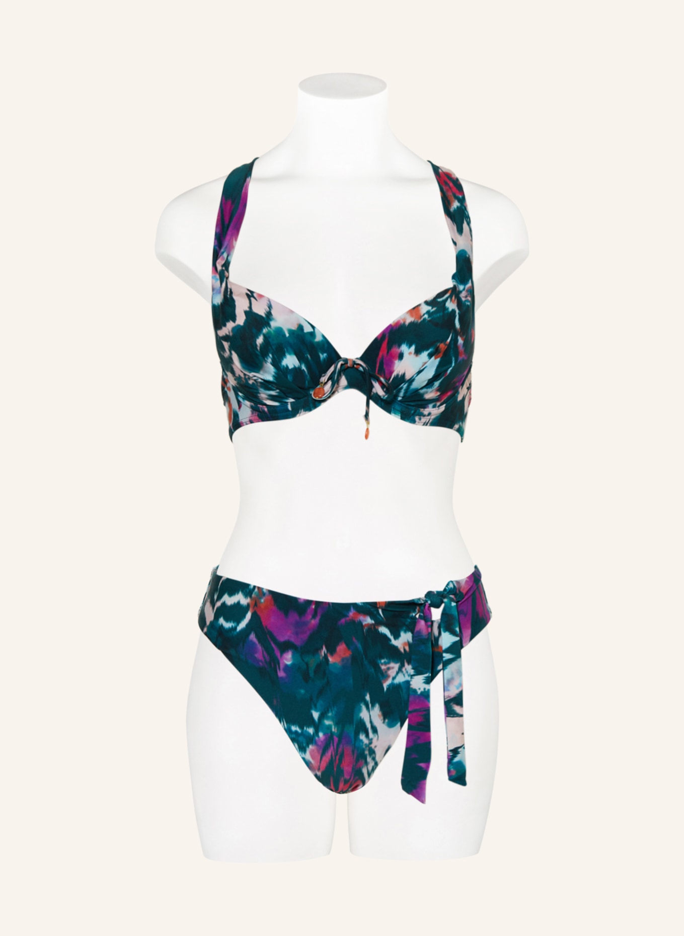 CYELL Underwired bikini top IKAT TEAL, Color: TEAL/ PURPLE/ LIGHT PINK (Image 4)