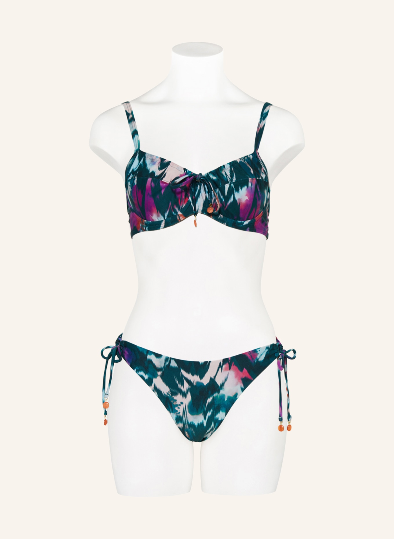 CYELL Underwired bikini top IKAT TEAL, Color: TEAL/ PURPLE/ LIGHT PINK (Image 2)
