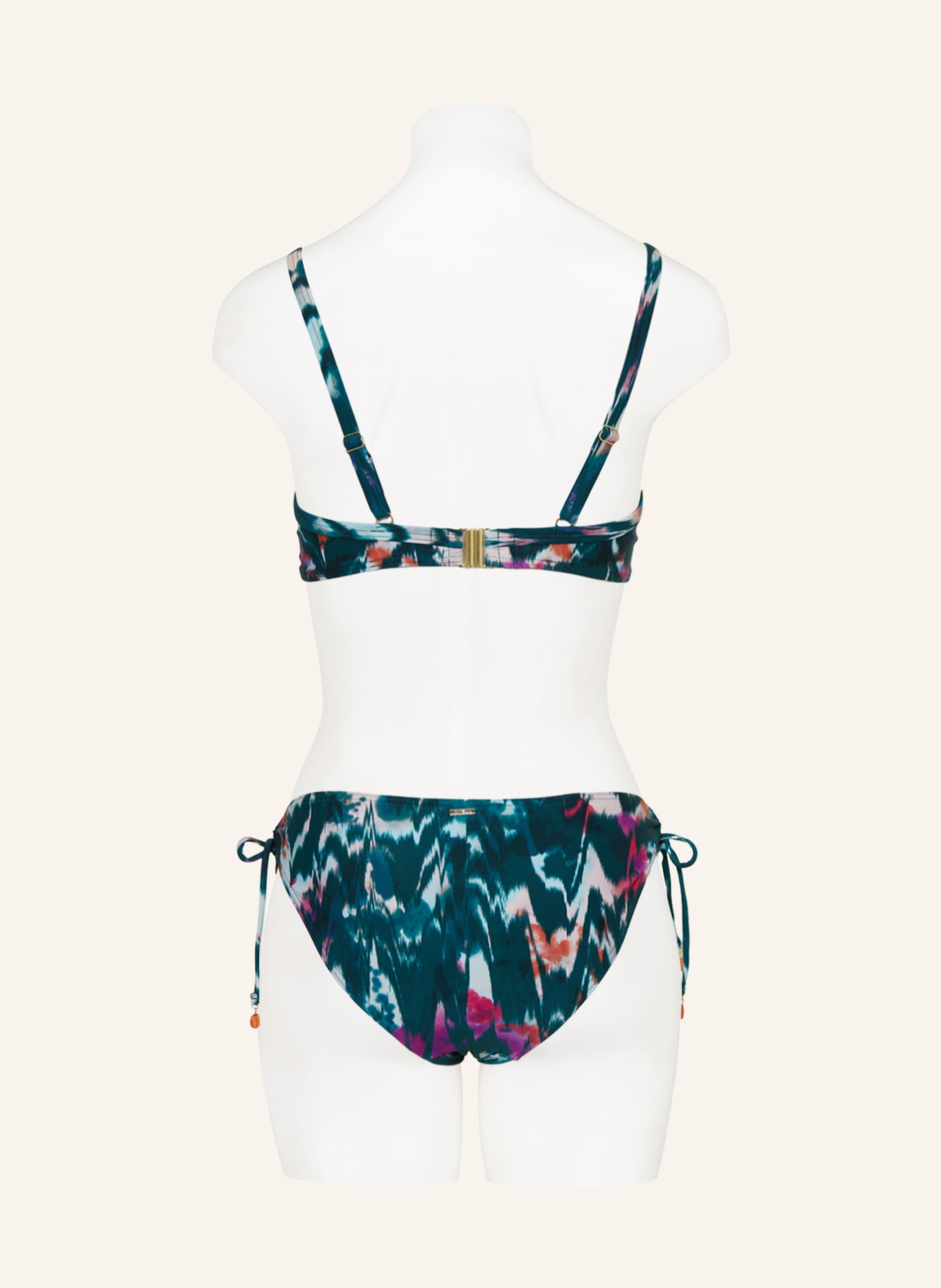 CYELL Góra od bikini z fiszbinami IKAT TEAL, Kolor: PETROL/ LILA/ JASNORÓŻOWY (Obrazek 3)
