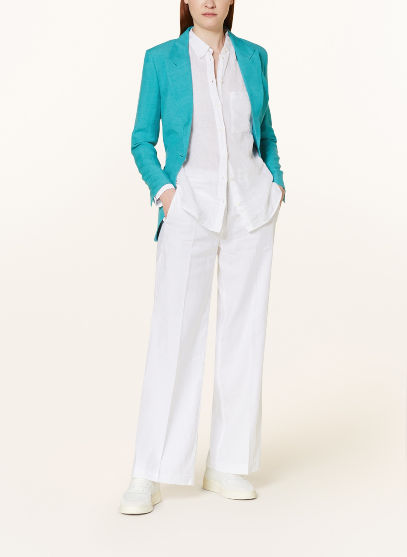 CINQUE Linen blazer CILECCIO, Color: TURQUOISE (Image 2)