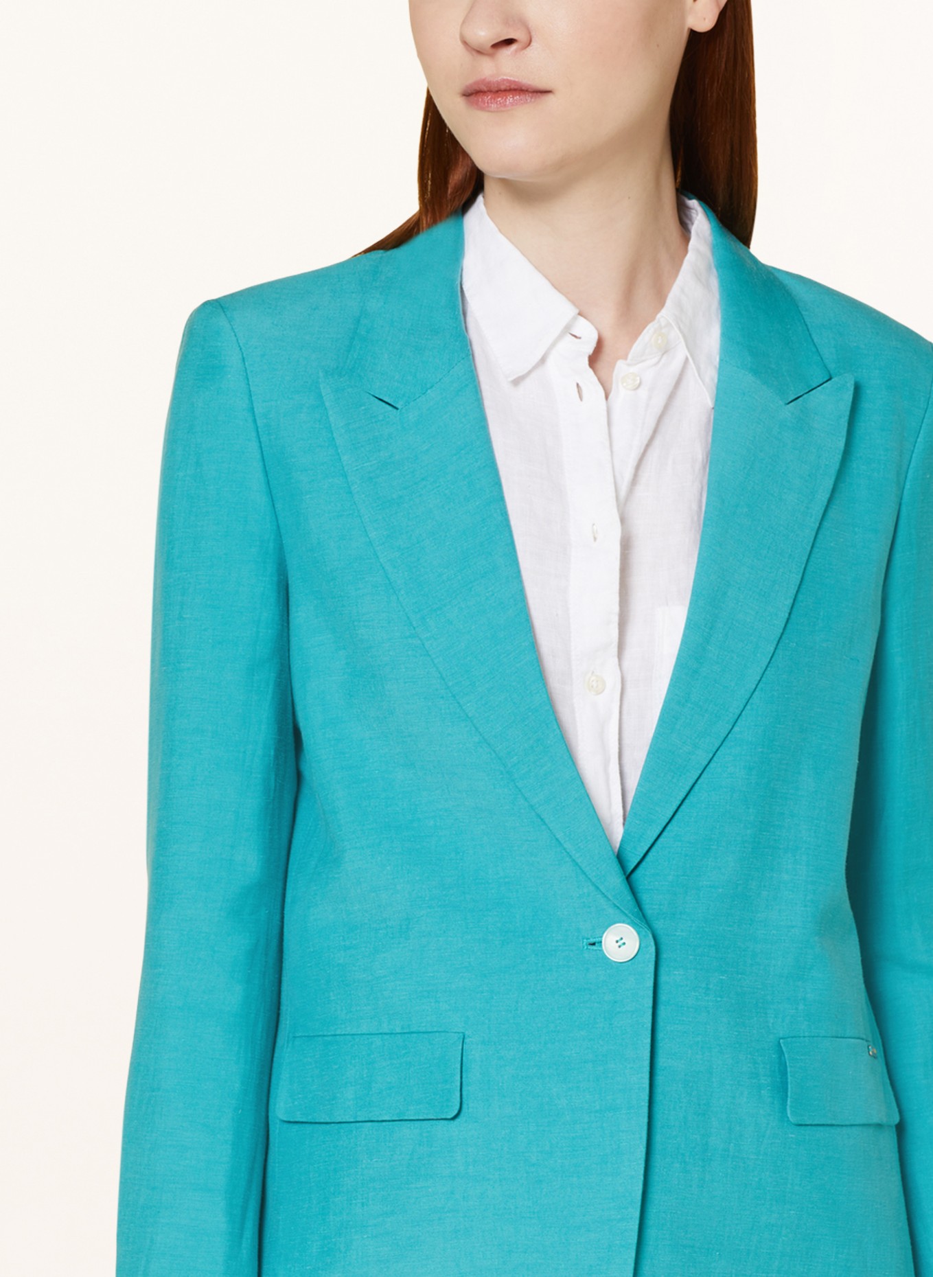 CINQUE Linen blazer CILECCIO, Color: TURQUOISE (Image 4)