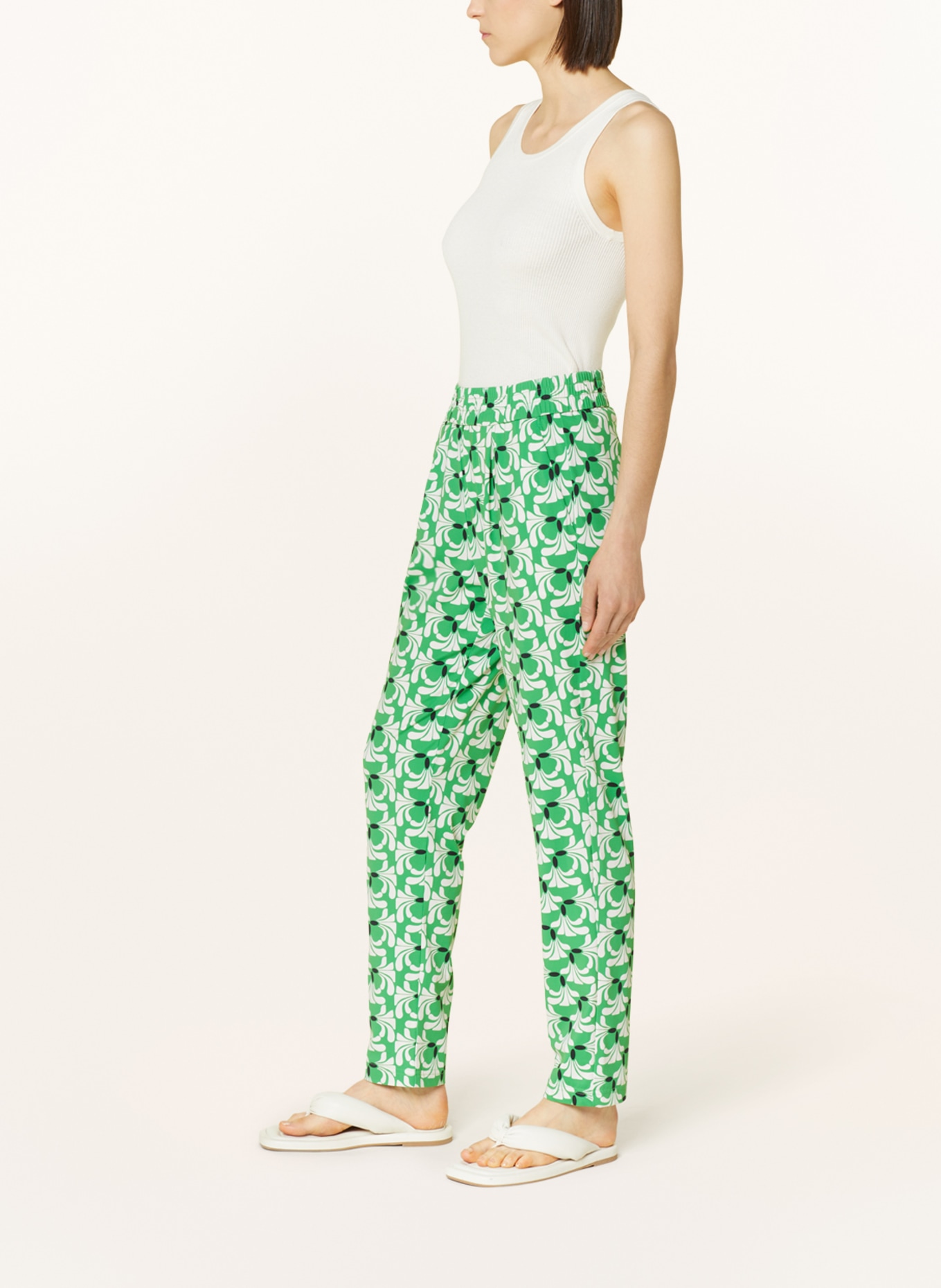 RAFFAELLO ROSSI Jersey pants MEDEA , Color: GREEN/ WHITE/ BLACK (Image 4)