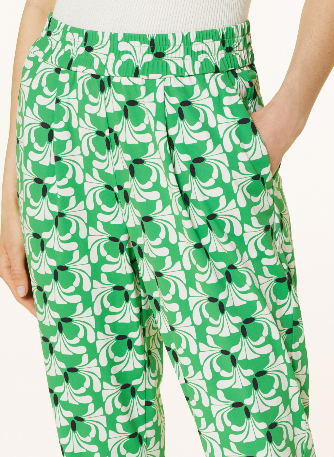 RAFFAELLO ROSSI Jersey pants MEDEA , Color: GREEN/ WHITE/ BLACK (Image 5)