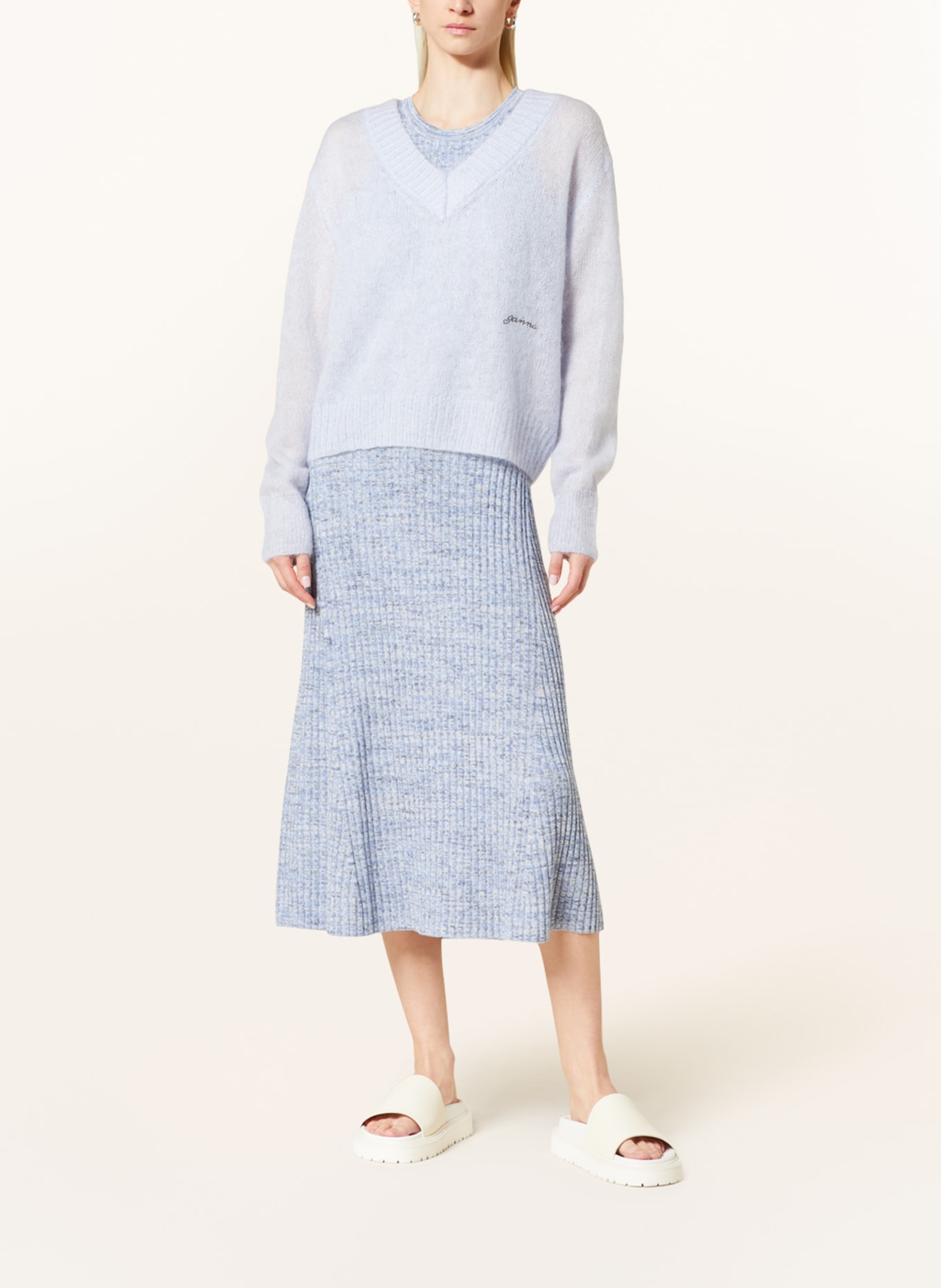 GANNI Pullover, Farbe: HELLBLAU (Bild 2)