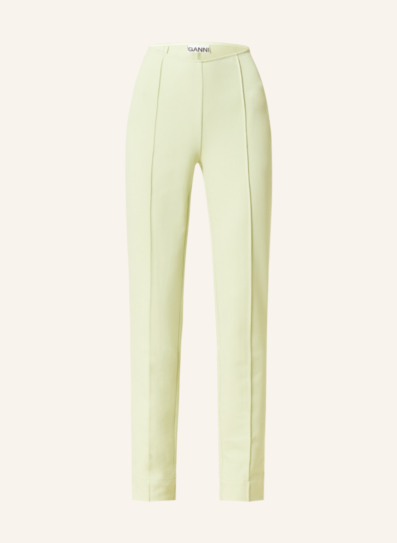 GANNI Trousers, Color: LIGHT GREEN (Image 1)