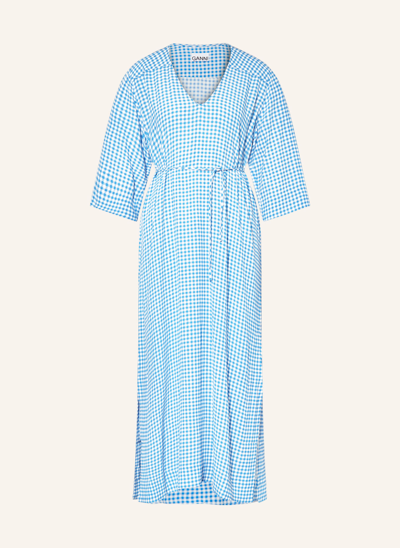 GANNI Kleid, Farbe: BLAU/ WEISS (Bild 1)