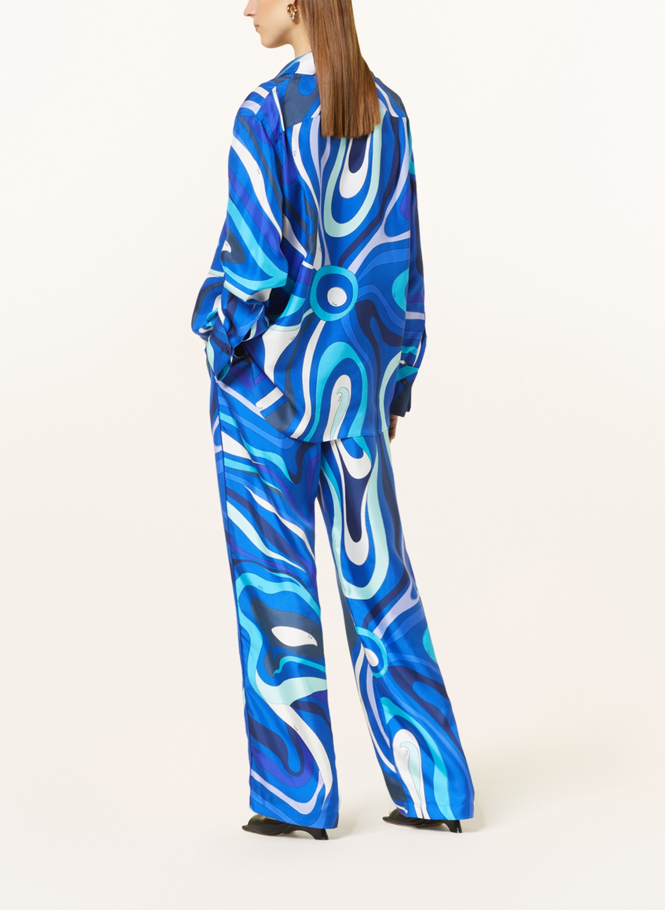PUCCI Silk pants, Color: WHITE/ BLUE/ PURPLE (Image 3)