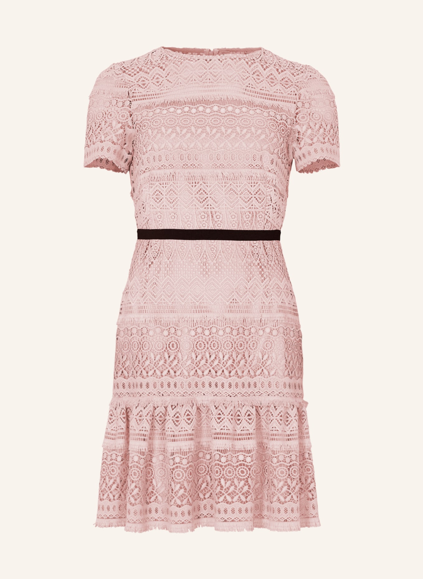 SWING Cocktail dress in crochet lace, Color: ROSE (Image 1)