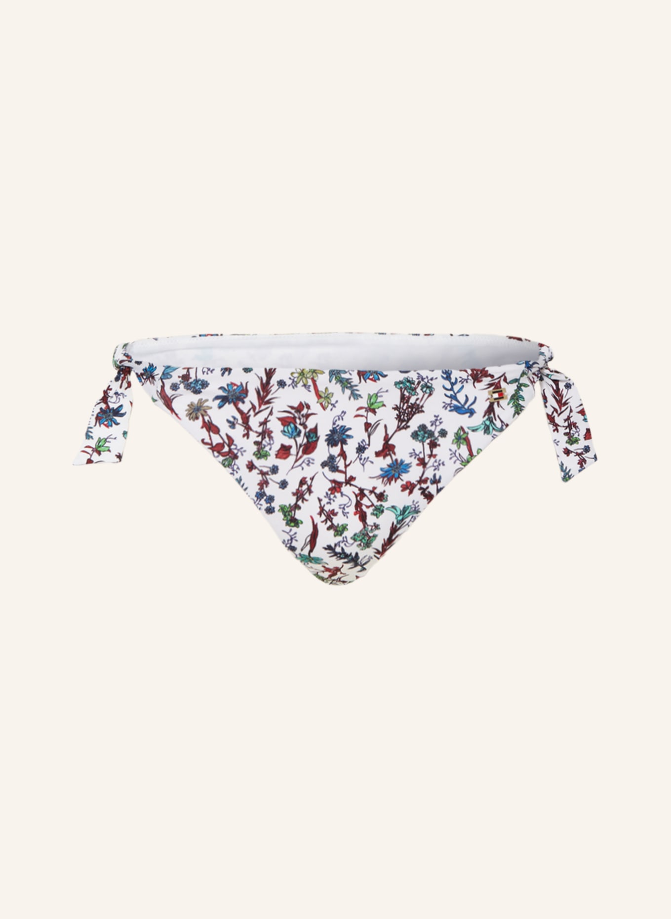 TOMMY HILFIGER Triangel-Bikini-Hose, Farbe: WEISS/ BLAU/ DUNKELROT (Bild 1)